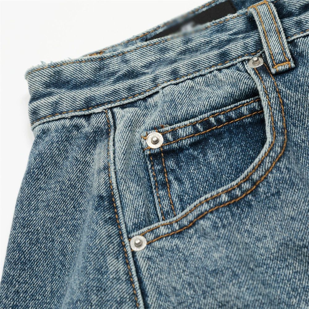 Japanese Brand × Vintage Retro washed men's wide-leg distressed punk denim shorts Size US 32 / EU 48 - 4 Thumbnail