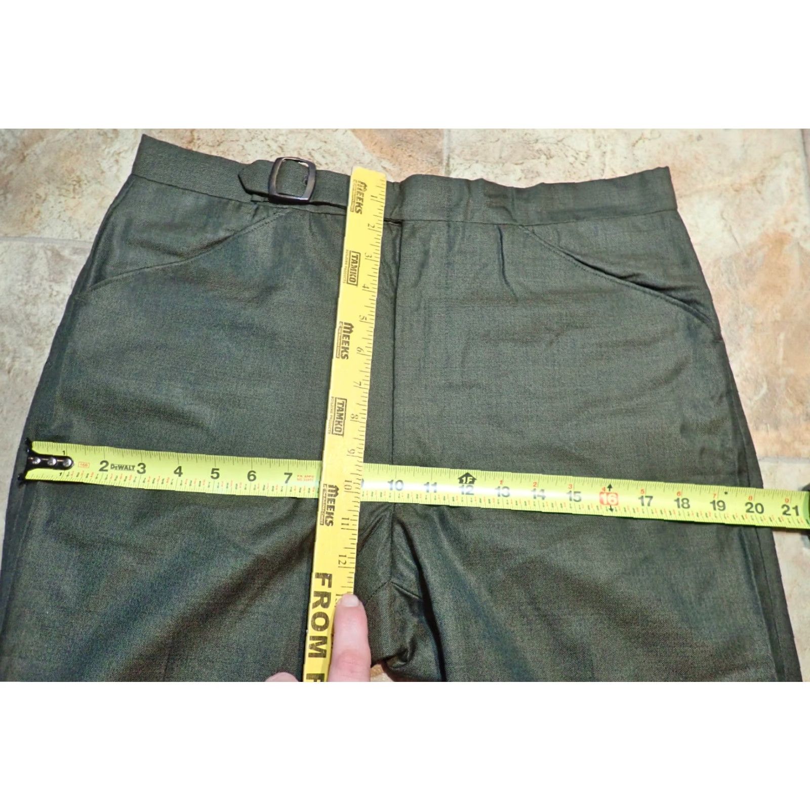 Vintage VINTAGE Sliver Mfg Co Gulf Steam Traditionals SHARKSKIN GREEN PANTS TROUSERS Slacks 34x28 Talon zip 1950s 60s Men Size US 34 / EU 50 - 6 Thumbnail