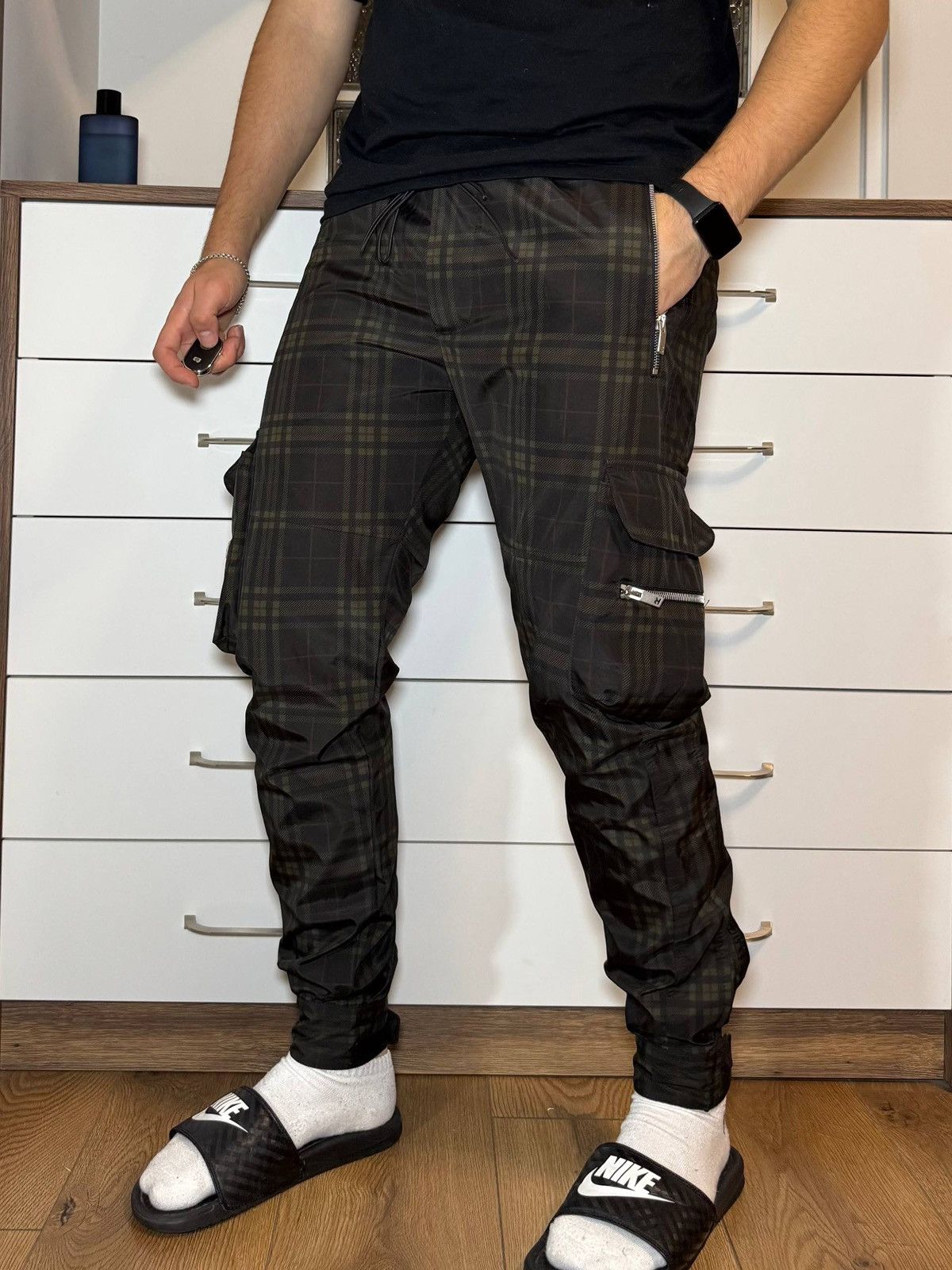 Represent Clo. Men’s Represent Cargo Pants Green/Black Streetwear y2k Size US 30 / EU 46 - 1 Thumbnail