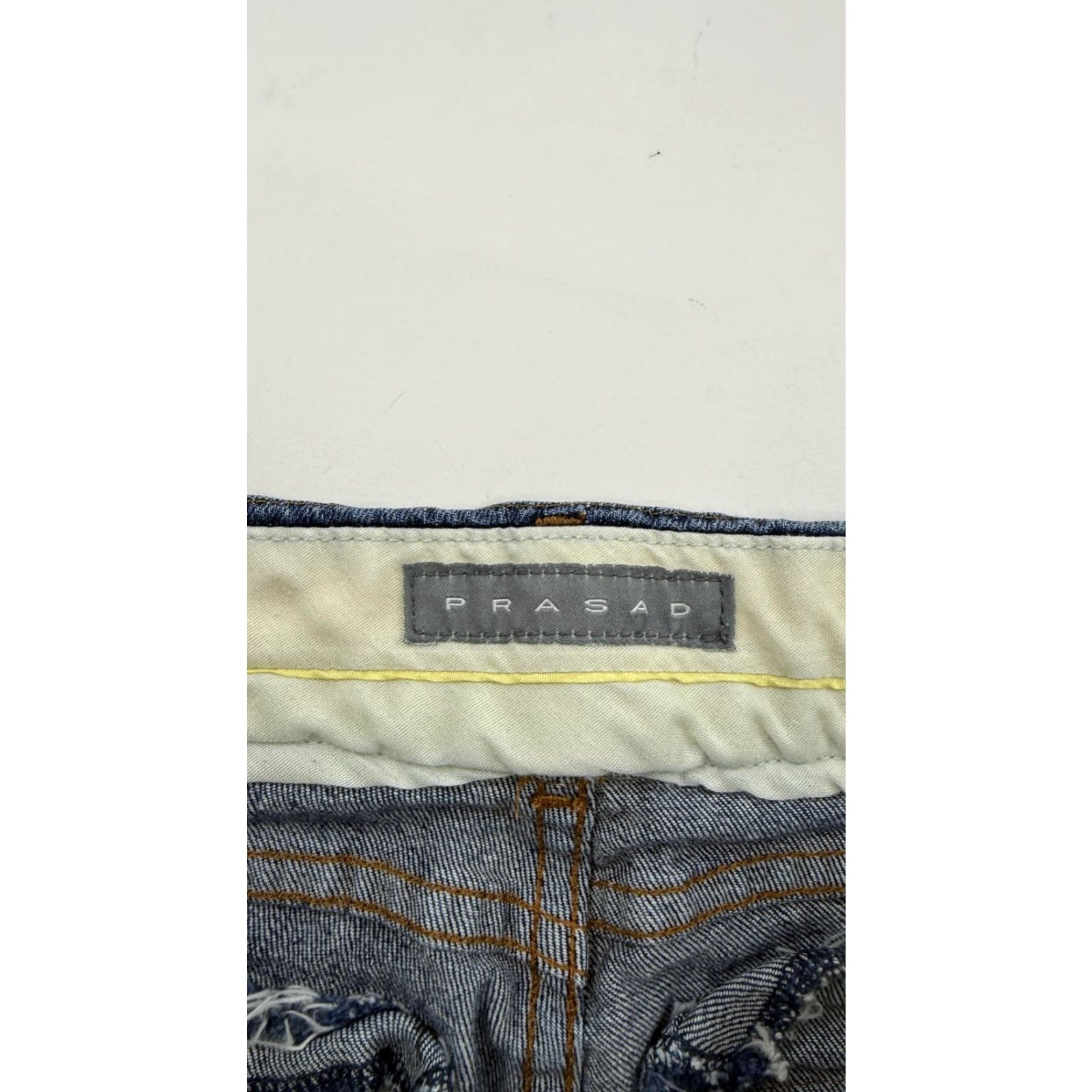 Vintage PRASAD Jeans Womens 27 Blue Bootcut Denim Made in USA Stretch Dark Wash Size 27" / US 4 / IT 40 - 5 Thumbnail
