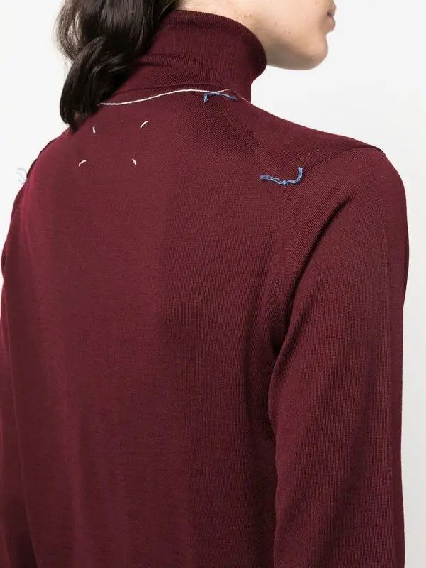 Maison Margiela o1y0625 Turtleneck Sweater in Burgundy Size XS / US 0-2 / IT 36-38 - 2 Thumbnail