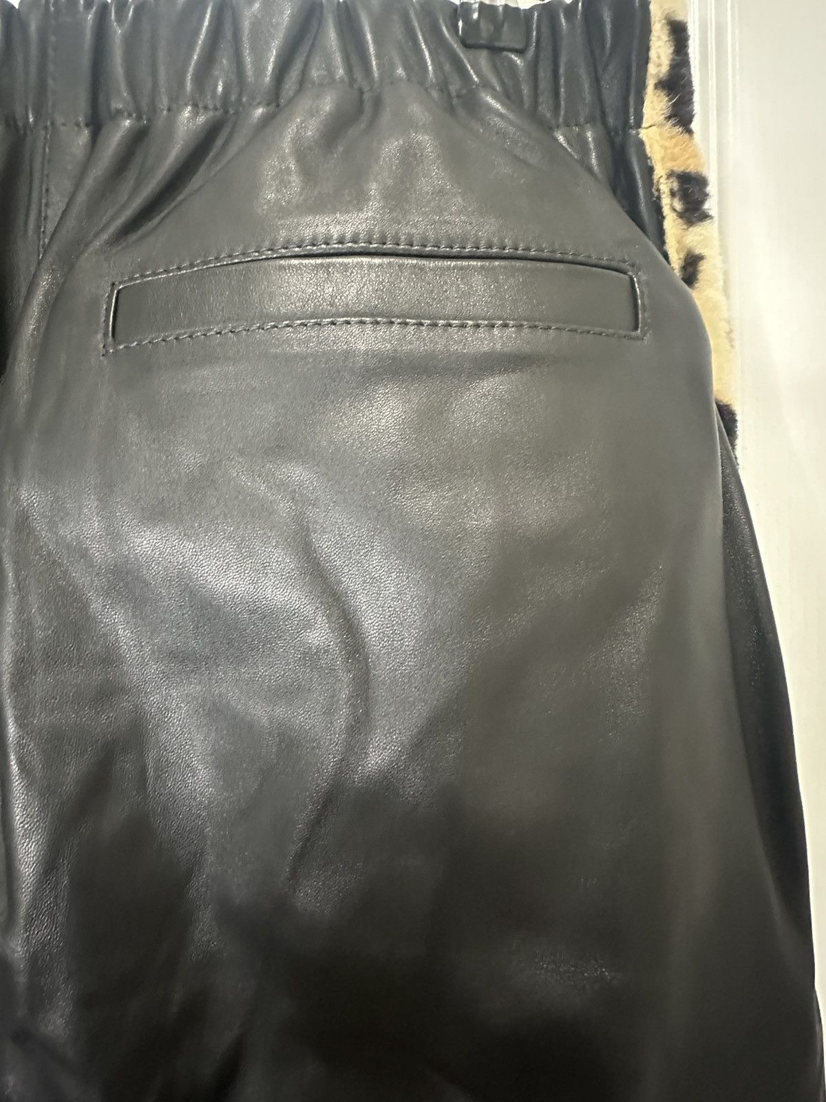 Marni Size 52 Marni Leopard Shearling Trimmed Leather Trousers Size US 44 / EU 60 - 7 Thumbnail
