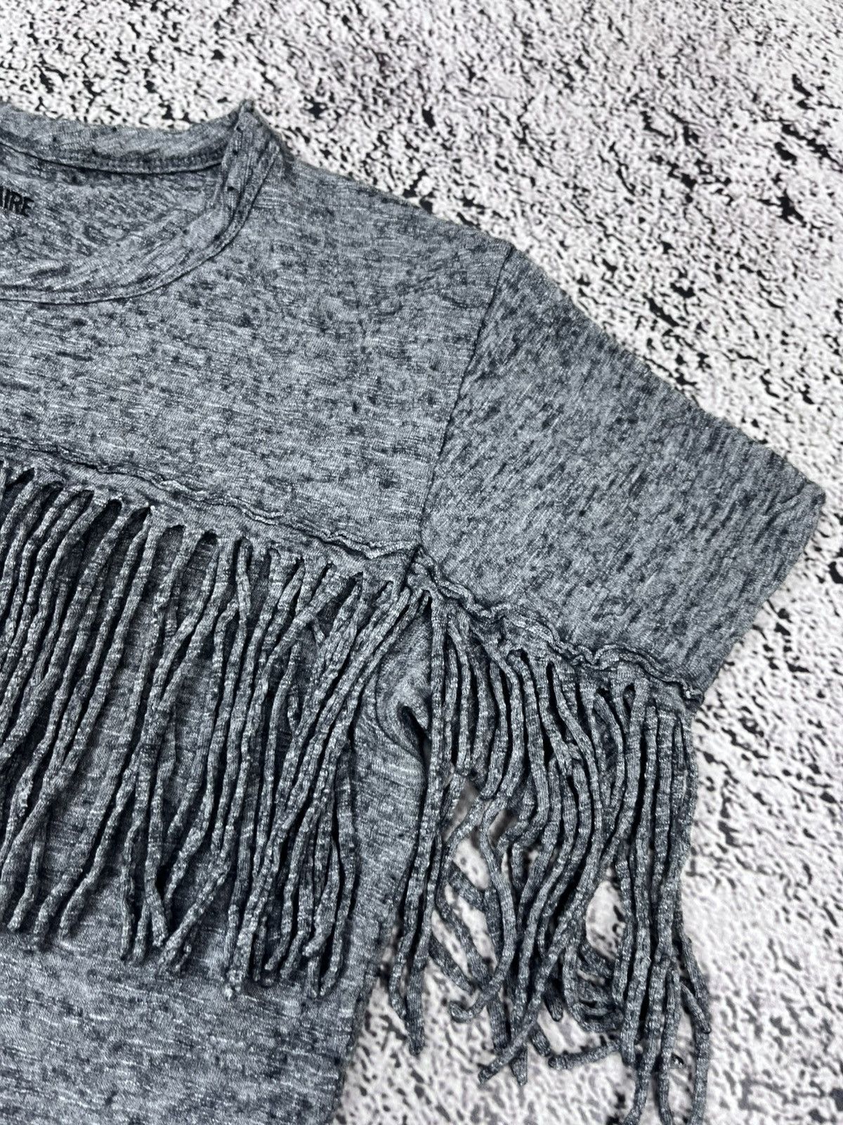 Zadig & Voltaire Vintage Zadig & Voltaire Grey Fringe T-Shirt Size S / US 4 / IT 40 - 5 Thumbnail