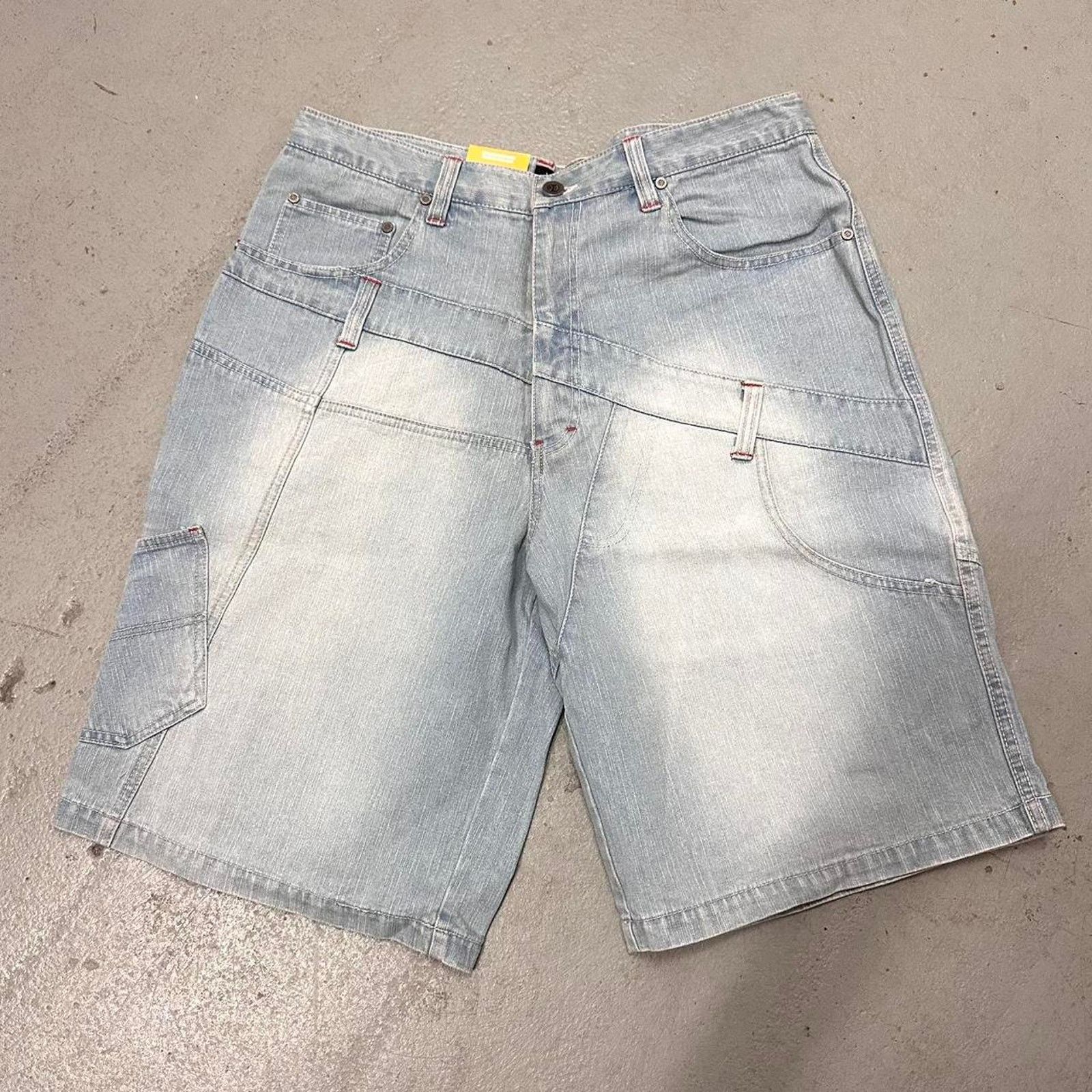 Vintage Baggy Y2k Urban Wide Leg DELF Shorts Blue Men Sz 36