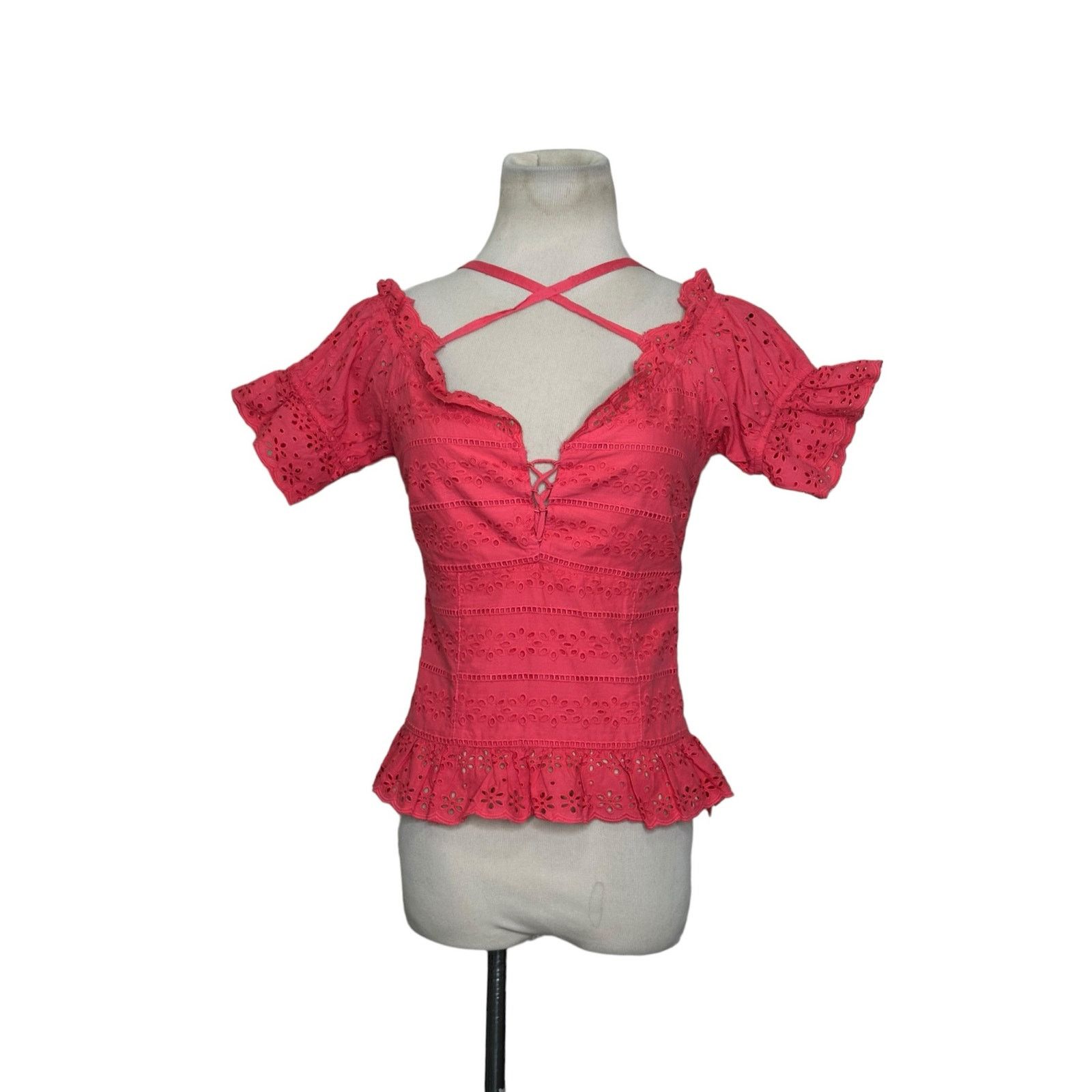 Guess Guess pink Isotta Cotton Eyelet Top size XS Size XS / US 0-2 / IT 36-38 - 12 Thumbnail