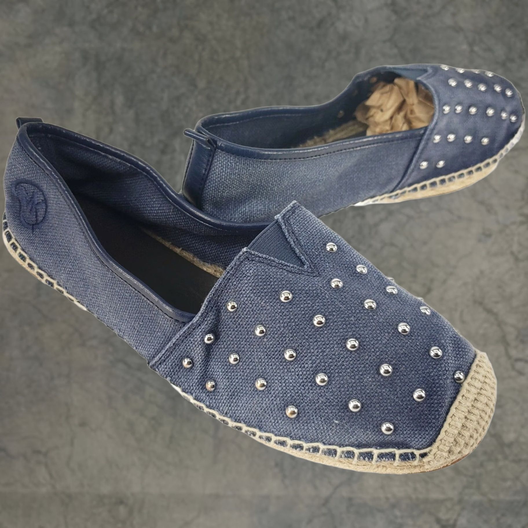 Michael Kors Michael Kors Women's Denim Espadrille Flats 6.5 Blue Denim Studded Flat Womens Size US 7 / IT 37 - 1 Thumbnail