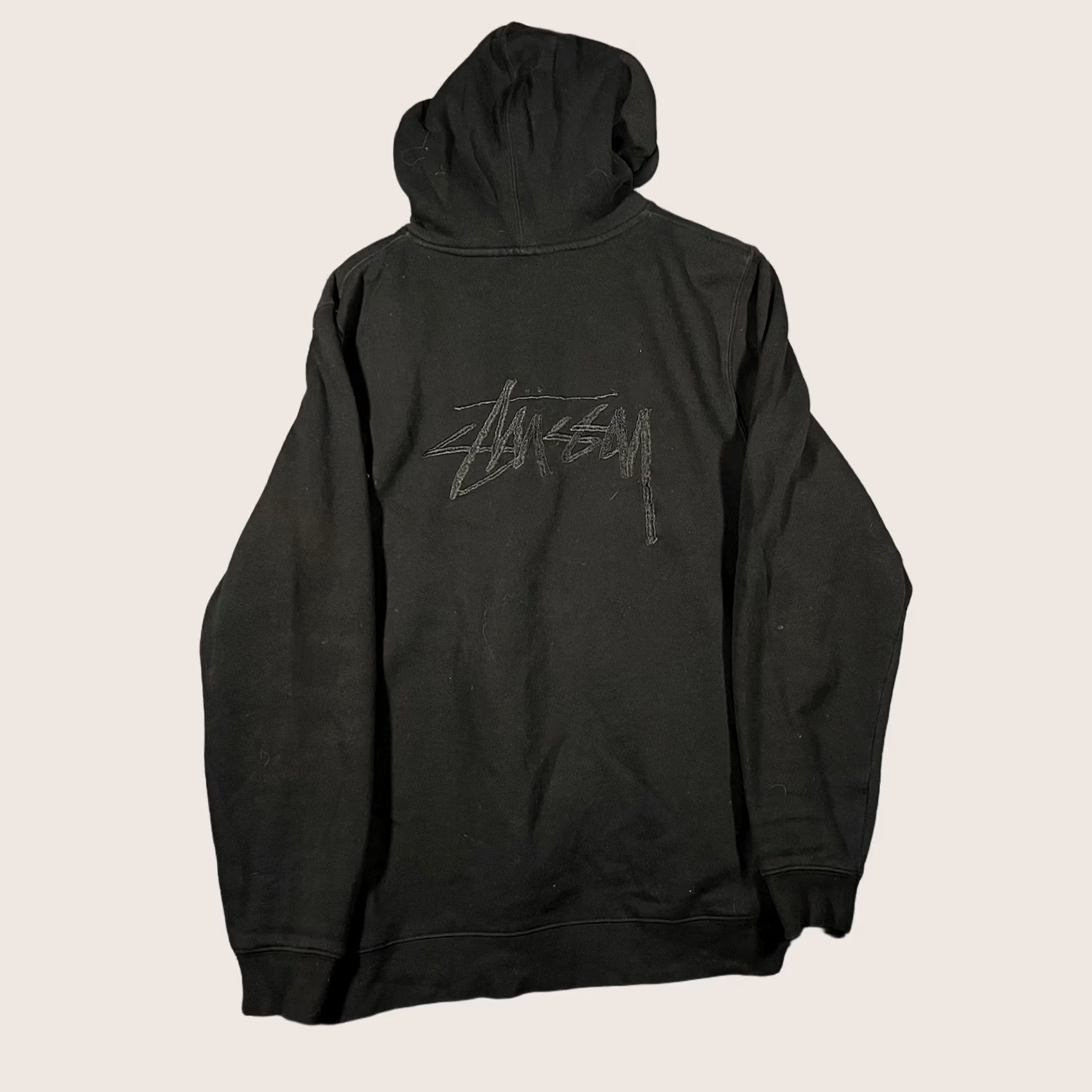 Spell Stussy Hoodie Mens XL Black Zip Embroidered Spell Out Graphic Vtg Size US XL / EU 56 / 4 - 1 Thumbnail