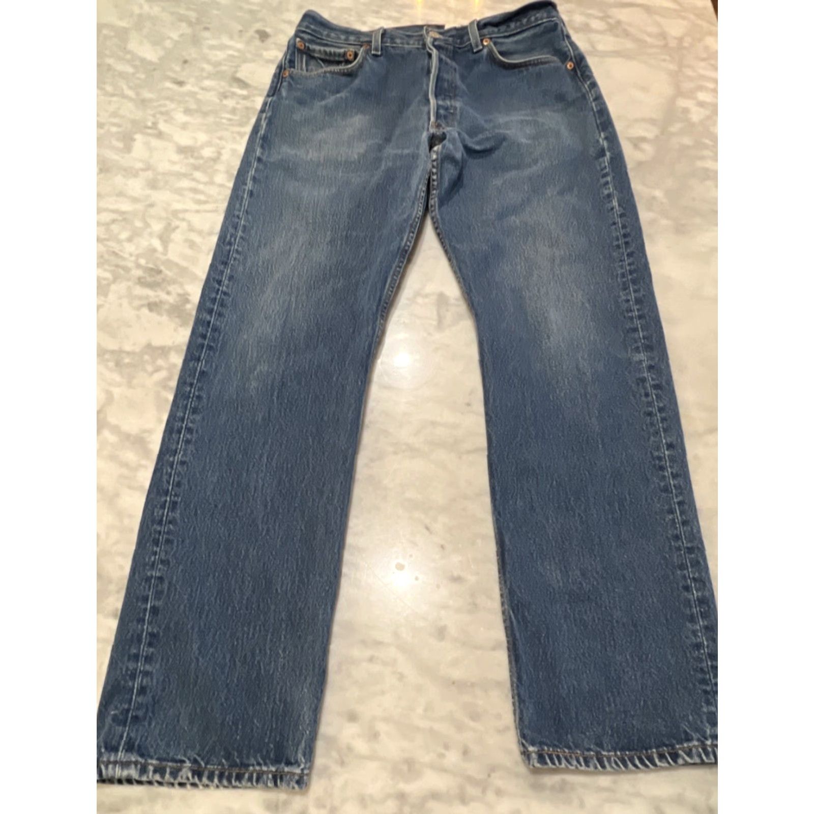 VINTAGE Levi's 501 Jeans Denim W34 L32 Blue 90s Mid Rise Mens