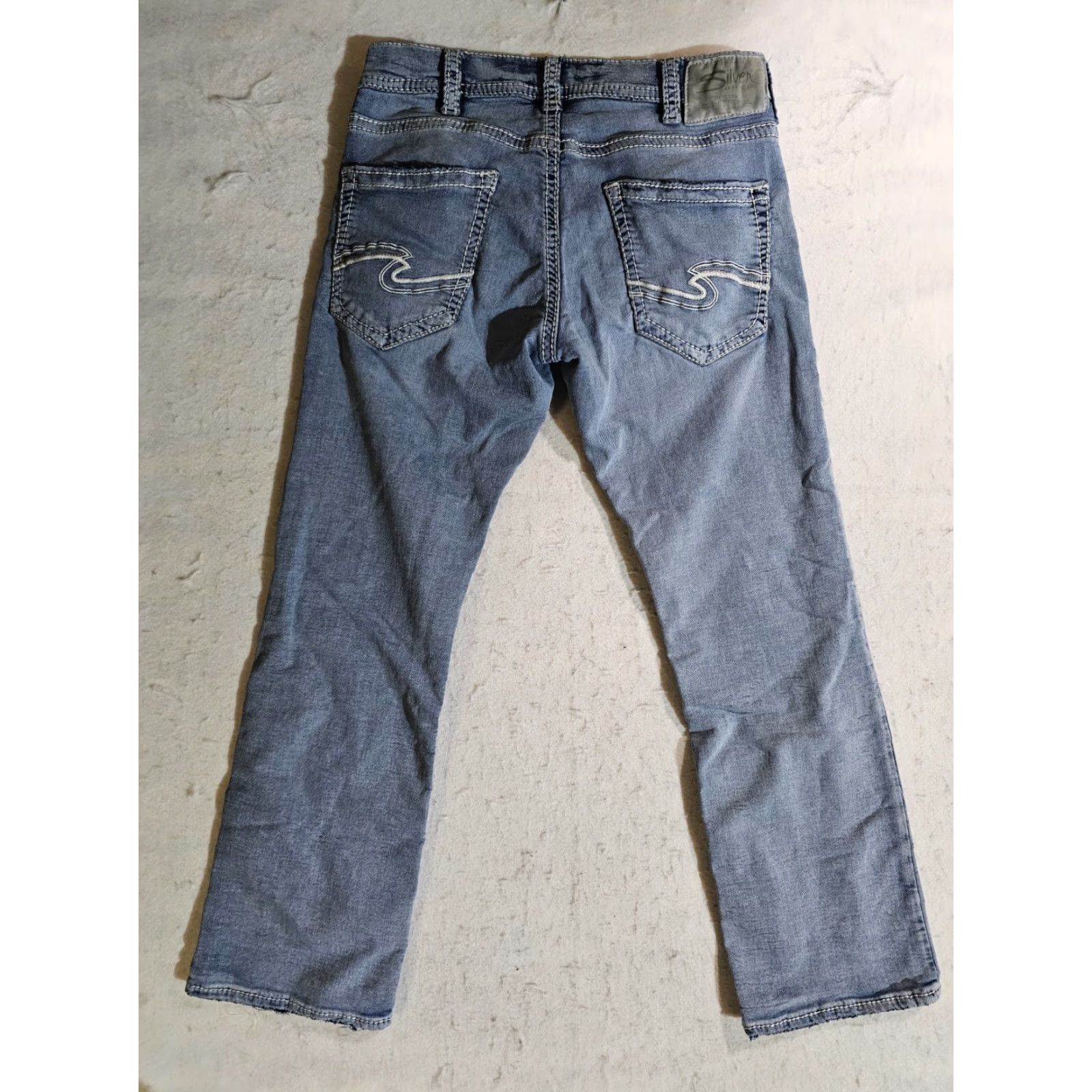 Silver Jeans Co. Silver Jeans Signature Zac Relaxed Straight Leg Jeans Mens 32x30 Light Wash Size US 32 / EU 48 - 7 Thumbnail