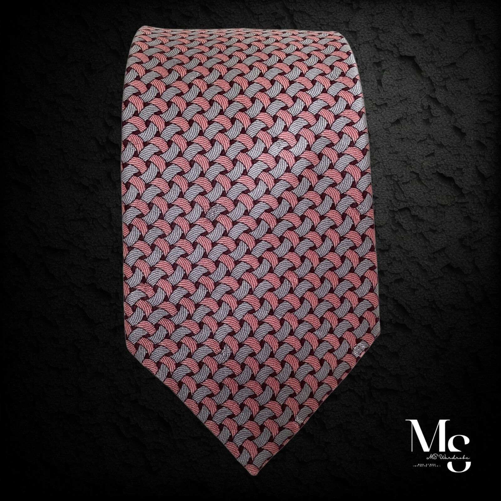 Louis Vuitton LOUIS VUITTON Pink Rope Print Monogrammed 3D Silk Tie Italy Size ONE SIZE - 2 Thumbnail