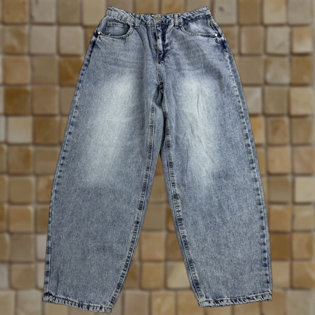 Vintage VINTAGE Ban.jara High Rise Barrel Leg Jeans 100% Cotton Size 7/27 Blue Womens Jeans Straight Size 28" / US 6 / IT 42 - 1 Thumbnail