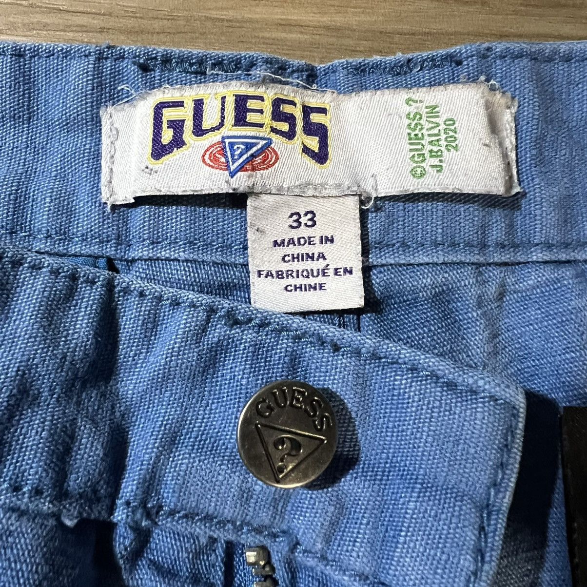Guess × J Balvin Guess J Balvin Cargo Pants Blue Ripstop 2020 Rainbow Logo Size US 33 - 6 Thumbnail