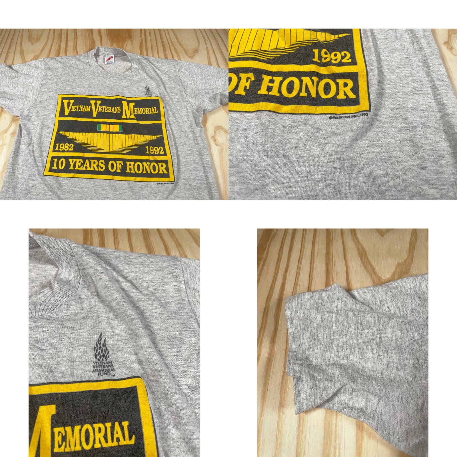 Jerzees VTG 1992 Vietnam Veterans Memorial T-Shirt Adult Large Gray Jerzees Size US L / EU 52-54 / 3 - 8 Thumbnail