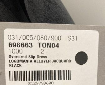 Balenciaga o1mt1gz0824 Logomania All Over Oversized Slip Dress in Black Size XS / US 0-2 / IT 36-38 - 2 Thumbnail