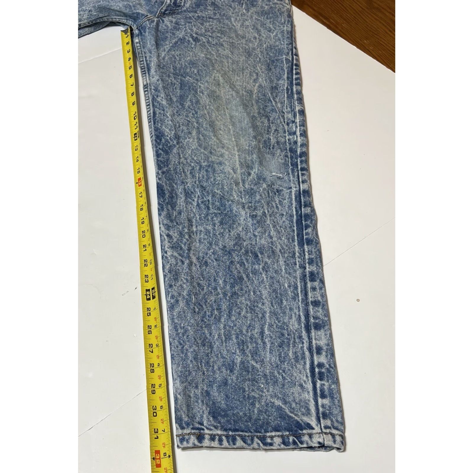 Vintage VINTAGE Levis 550 Jeans Denim 36x32 Regular 32 Inseam Acid Wash Tapered Distressed Orange Tab Missing Rock Mens Size US 36 / EU 52 - 5 Thumbnail