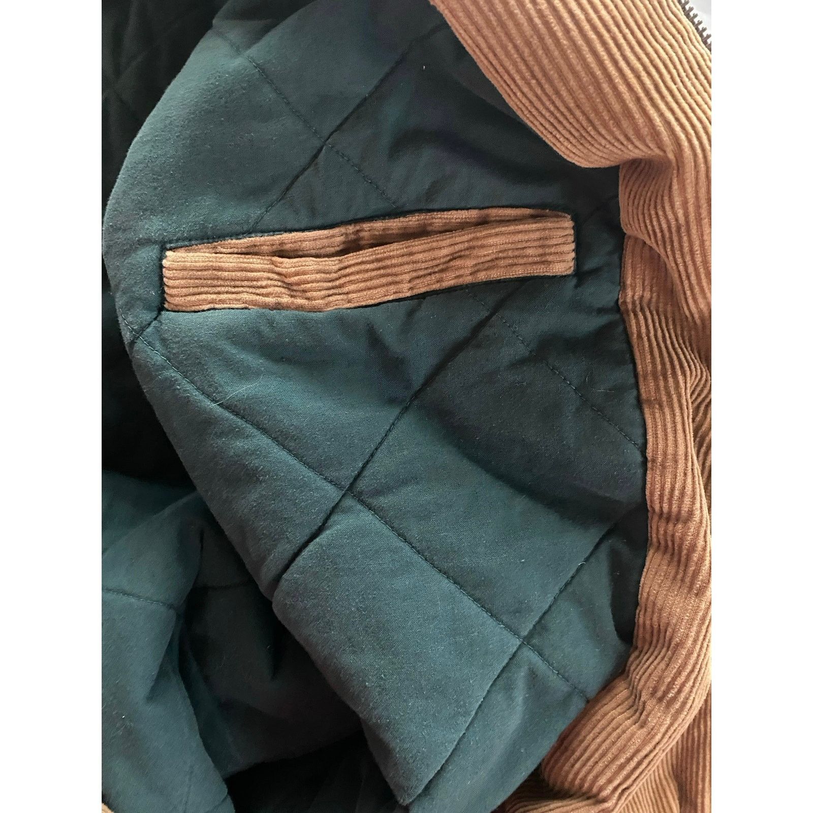 Other Vtg corduroy zip insulated coat leather collar L warm trendy Size US L / EU 52-54 / 3 - 6 Thumbnail