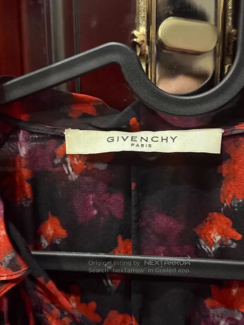 Givenchy Givenchy Red Floral Print 100% Silk Shirt Size US XS / EU 42 / 0 - 5 Thumbnail