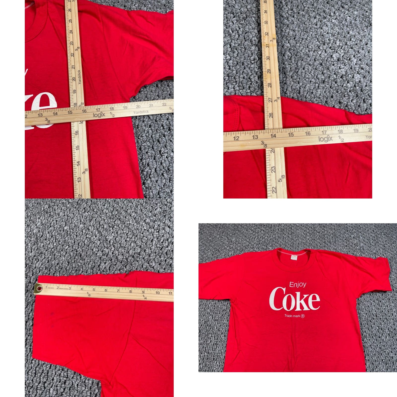 Vintage VINTAGE Enjoy Coke T-Shirt Men Red 80s 1980s Sportswear Single Stitch Cotton Short Sleeve Crew Neck XL (Tag) Size US S / EU 44-46 / 1 - 8 Thumbnail