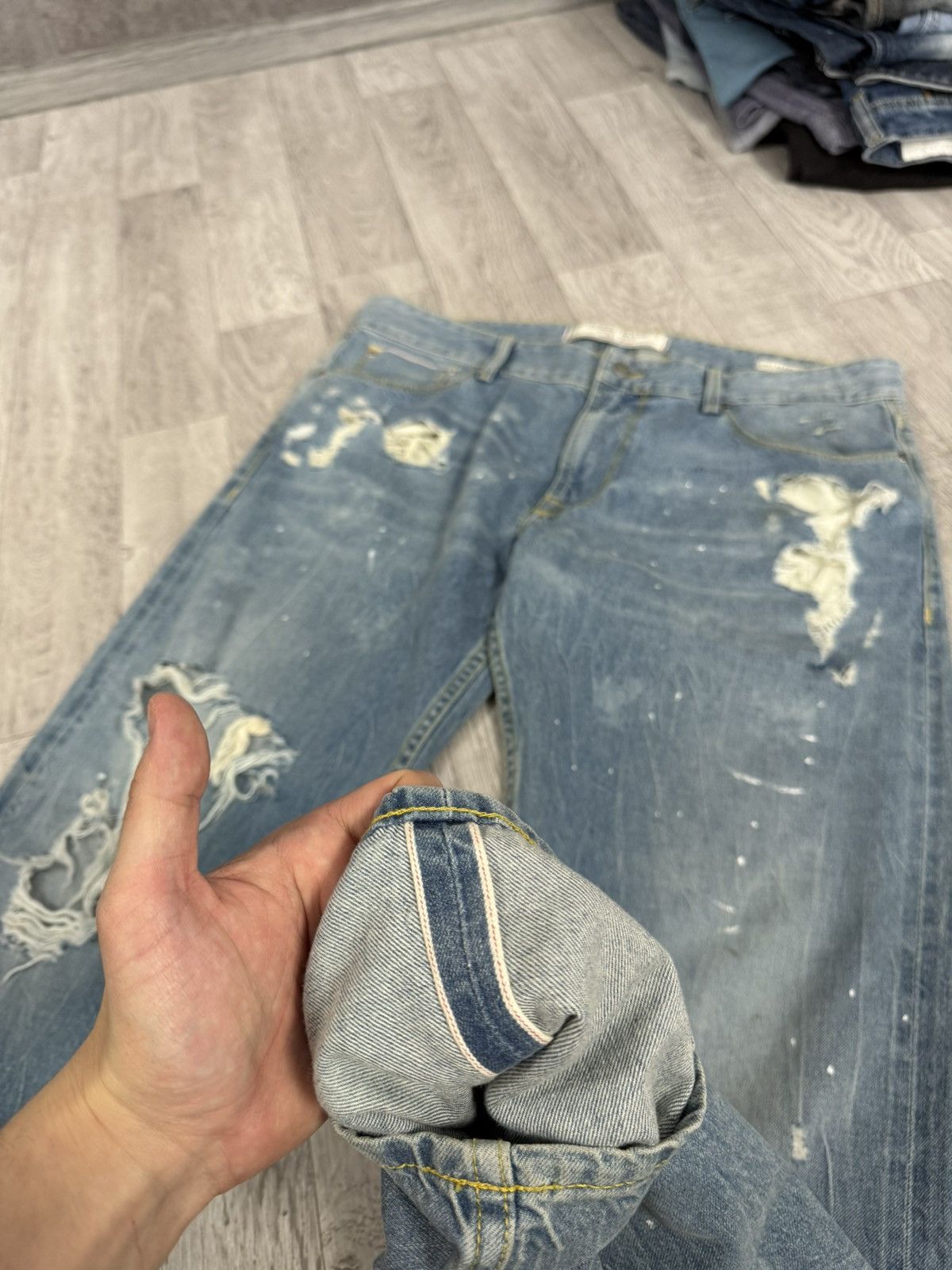 Guess Guess distressed denim selvedge jeans Size US 36 / EU 52 - 5 Thumbnail