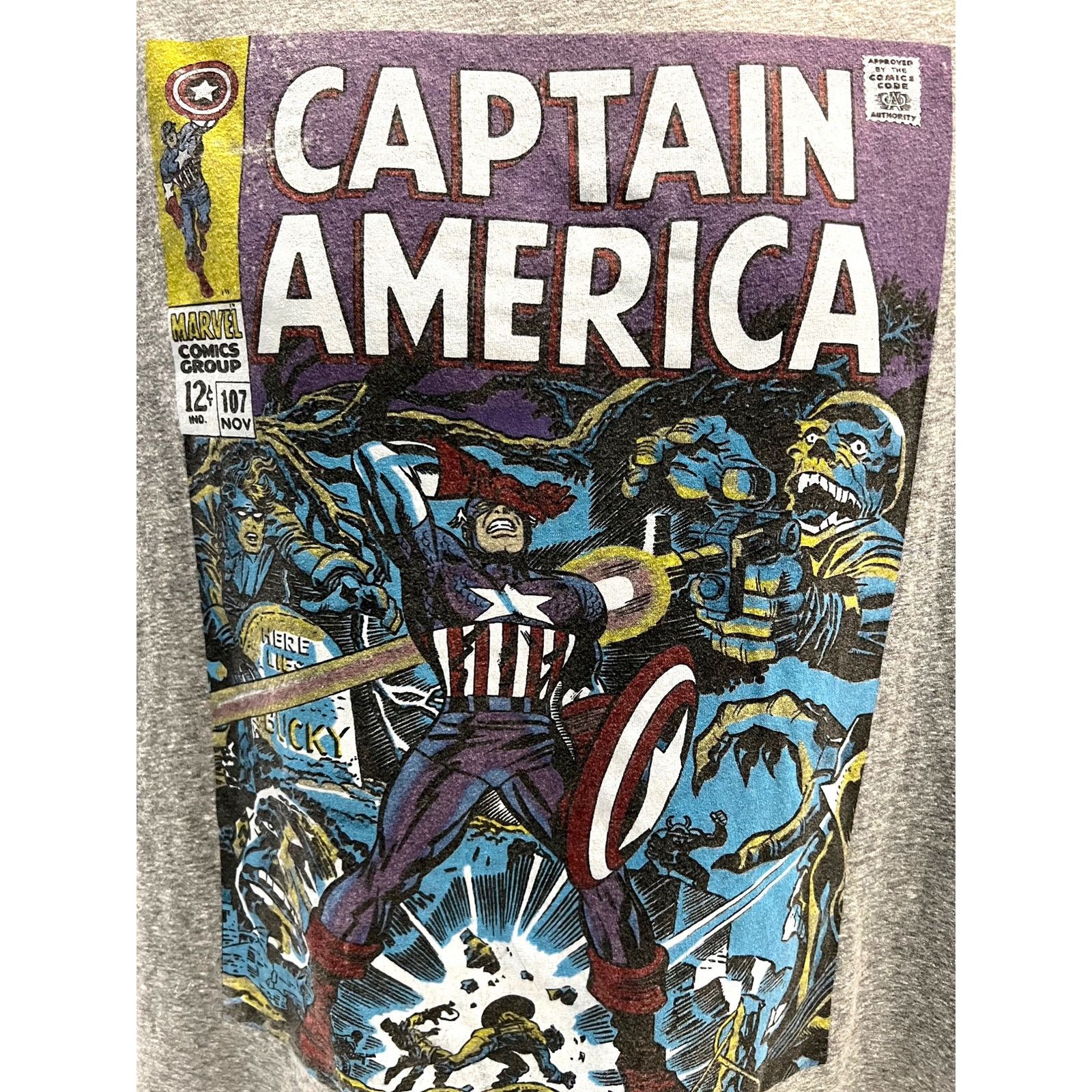 Marvel Comics Marvel Captain America Comic #107 T-Shirt – Medium – Gray Size US M / EU 48-50 / 2 - 4 Thumbnail