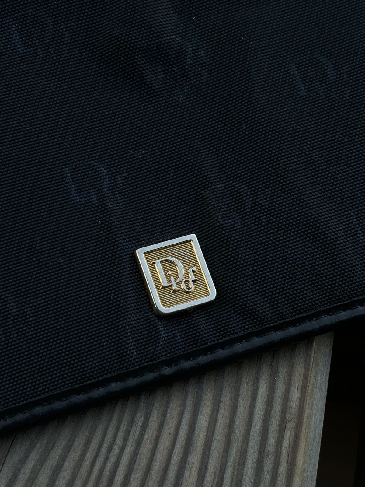 Dior × John Galliano × Vintage 70's Rare France Monogram Leather-Canvas Navy Wallet Clutch Bag Purse Size ONE SIZE - 19 Thumbnail
