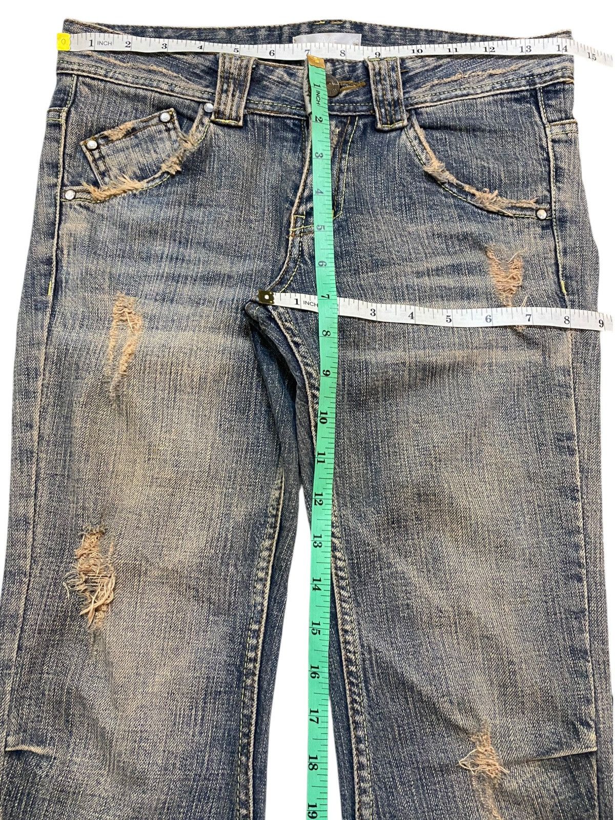 Japanese Brand Vintage Japanese Brand Zazie Mud Wash Distressed Flare Jeans Size 29" - 20 Thumbnail