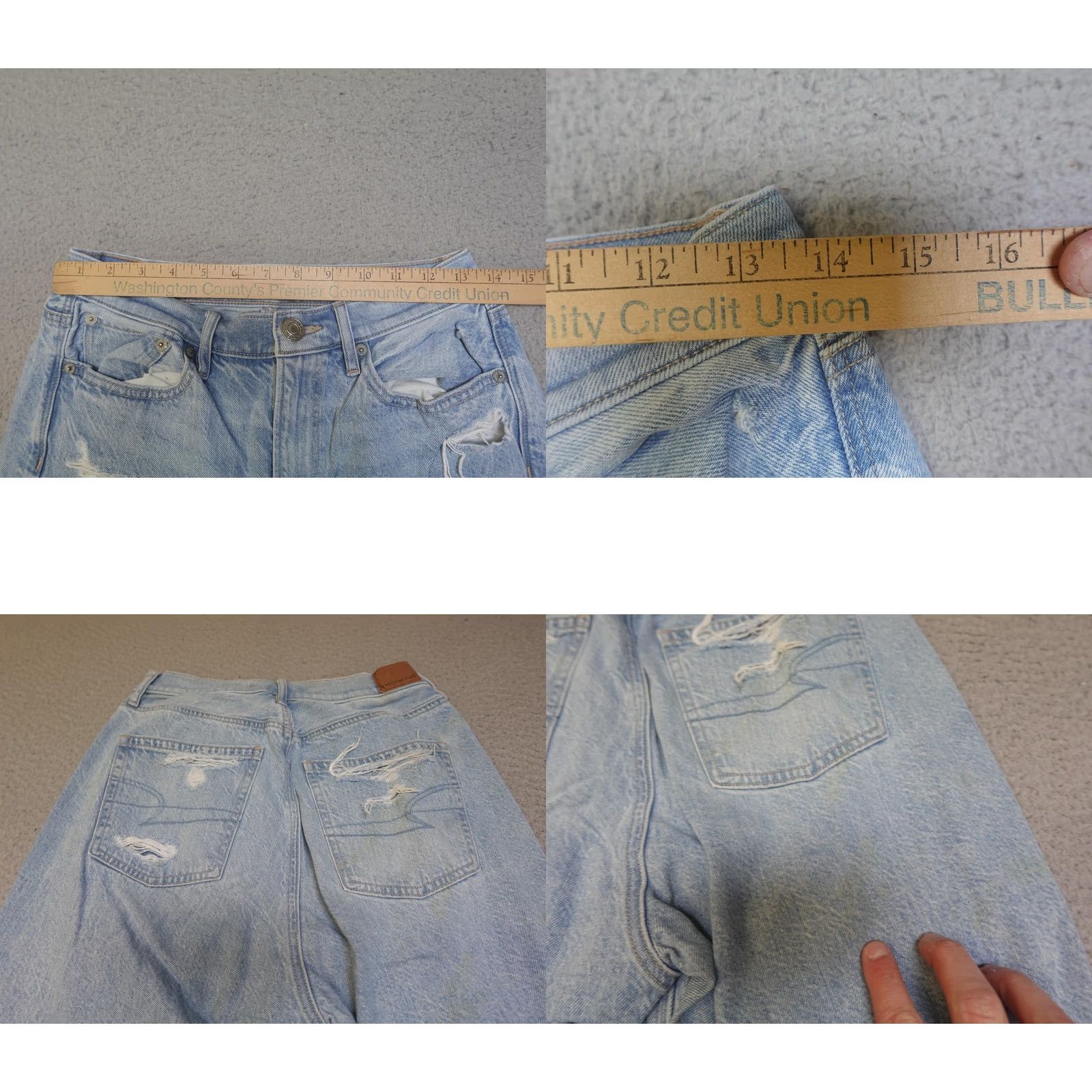 American Eagle Outfitters VINTAGE American Eagle Jeans Womens 8 Blue Highest Rise 90s Boyfriend Distressed Denim Size 30" / US 8 / IT 44 - 9 Thumbnail