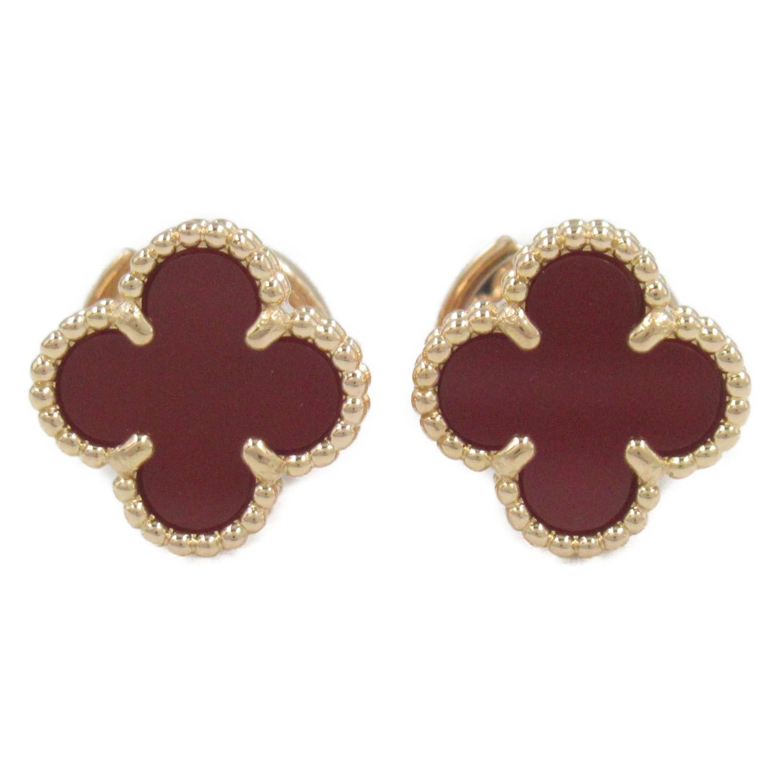 Van Cleef & Arpels Van Cleef Arpels Sweet Alhambra Carnelian Earrings K18Pg (Pink Gold) Red Size ONE SIZE - 1 Thumbnail