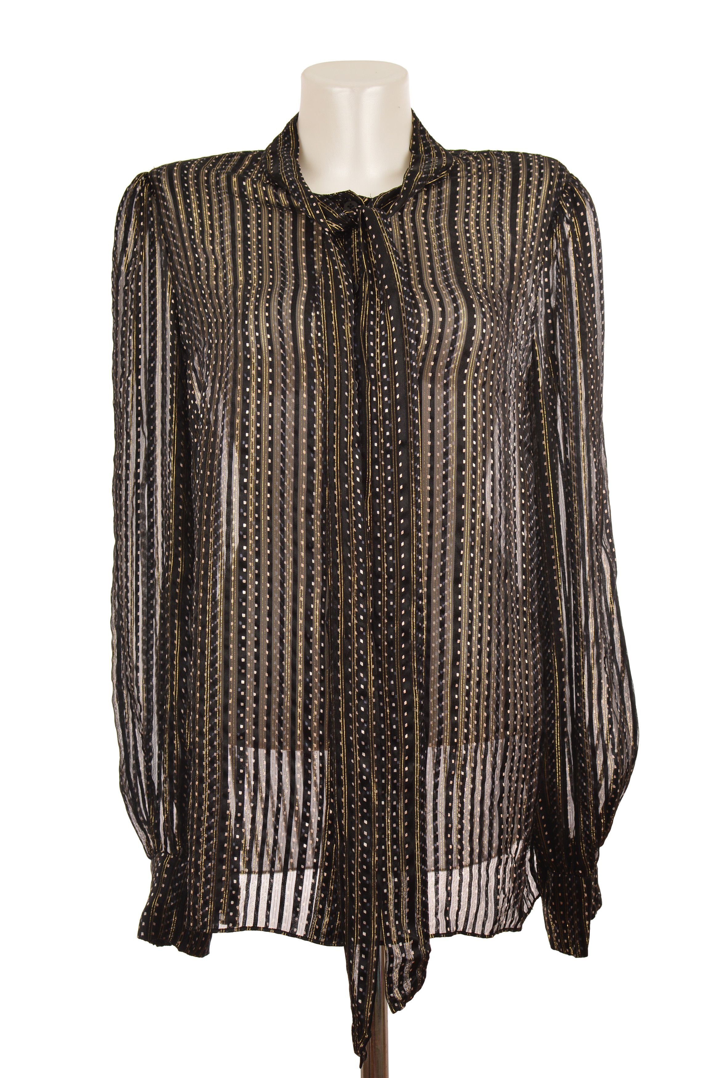Diane von Furstenberg Diane Von Furstenberg Lanie Tie Neck Silk Blouse Shirt Size M / US 6-8 / IT 42-44 - 1 Thumbnail
