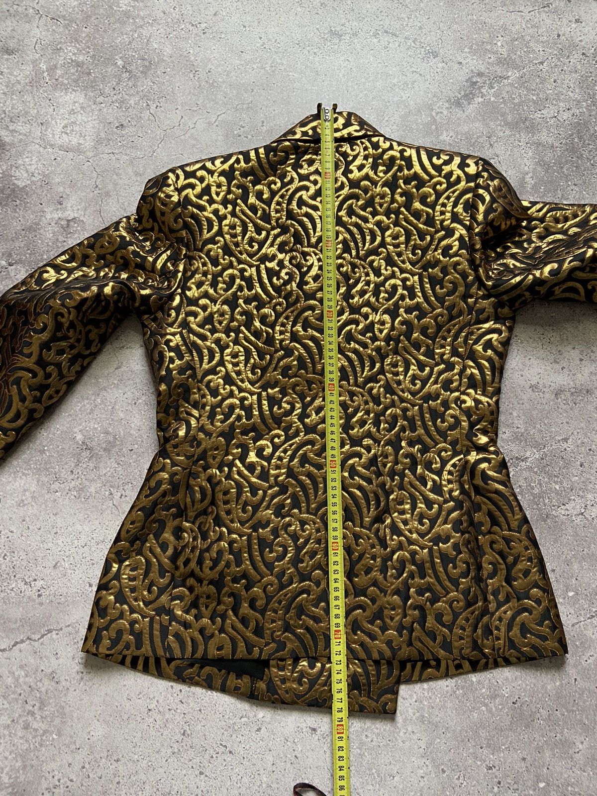 Yves Saint Laurent Yves Saint Laurent Variation Gold Jacquard Pattern Blazer Size XL / US 12-14 / IT 48-50 - 15 Thumbnail