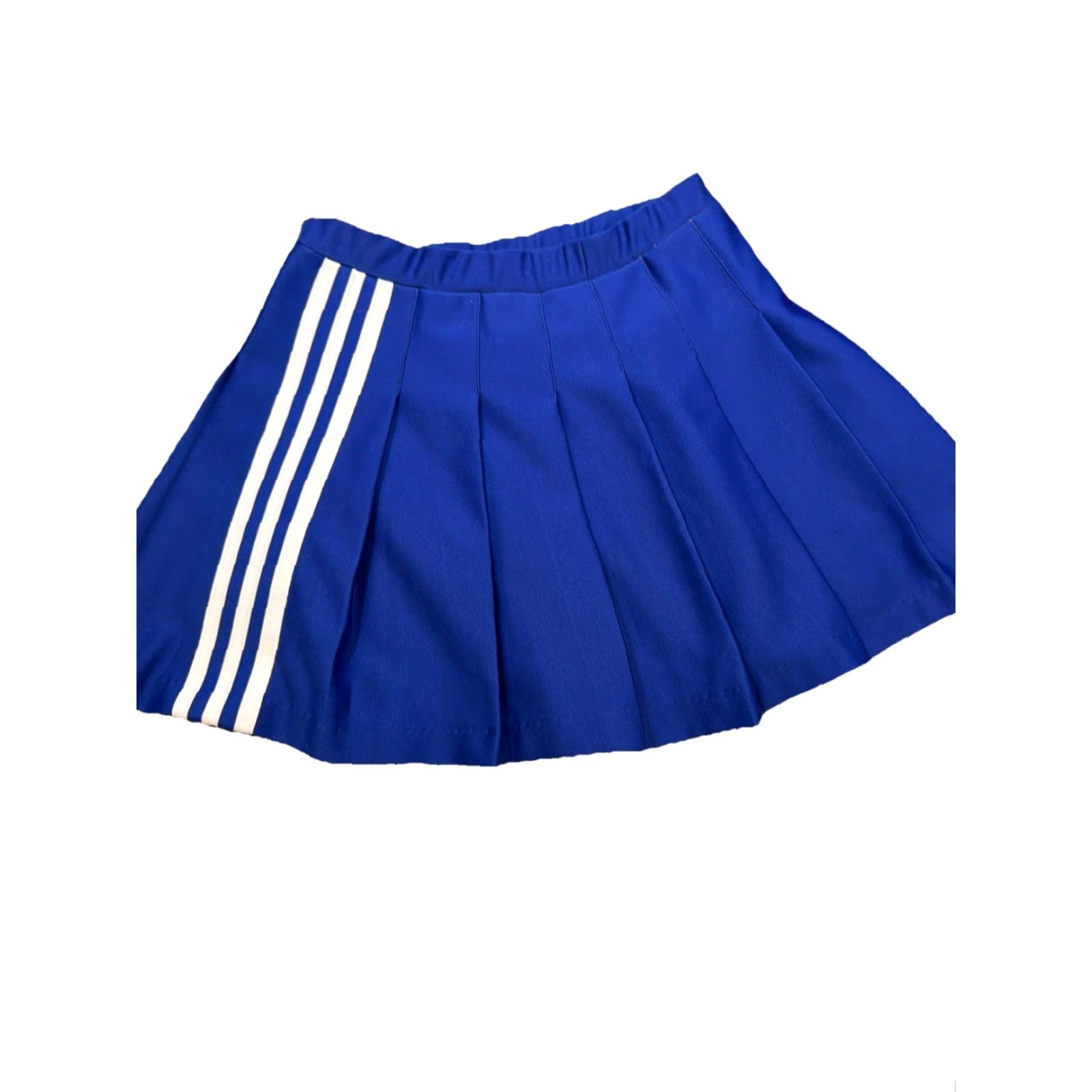 Vintage VARSITY BLUE Pleated CHEER SKIRT white Stripes Schoolgirl Cheerleading Uniform M Size 32" / US 10 / IT 46 - 6 Thumbnail