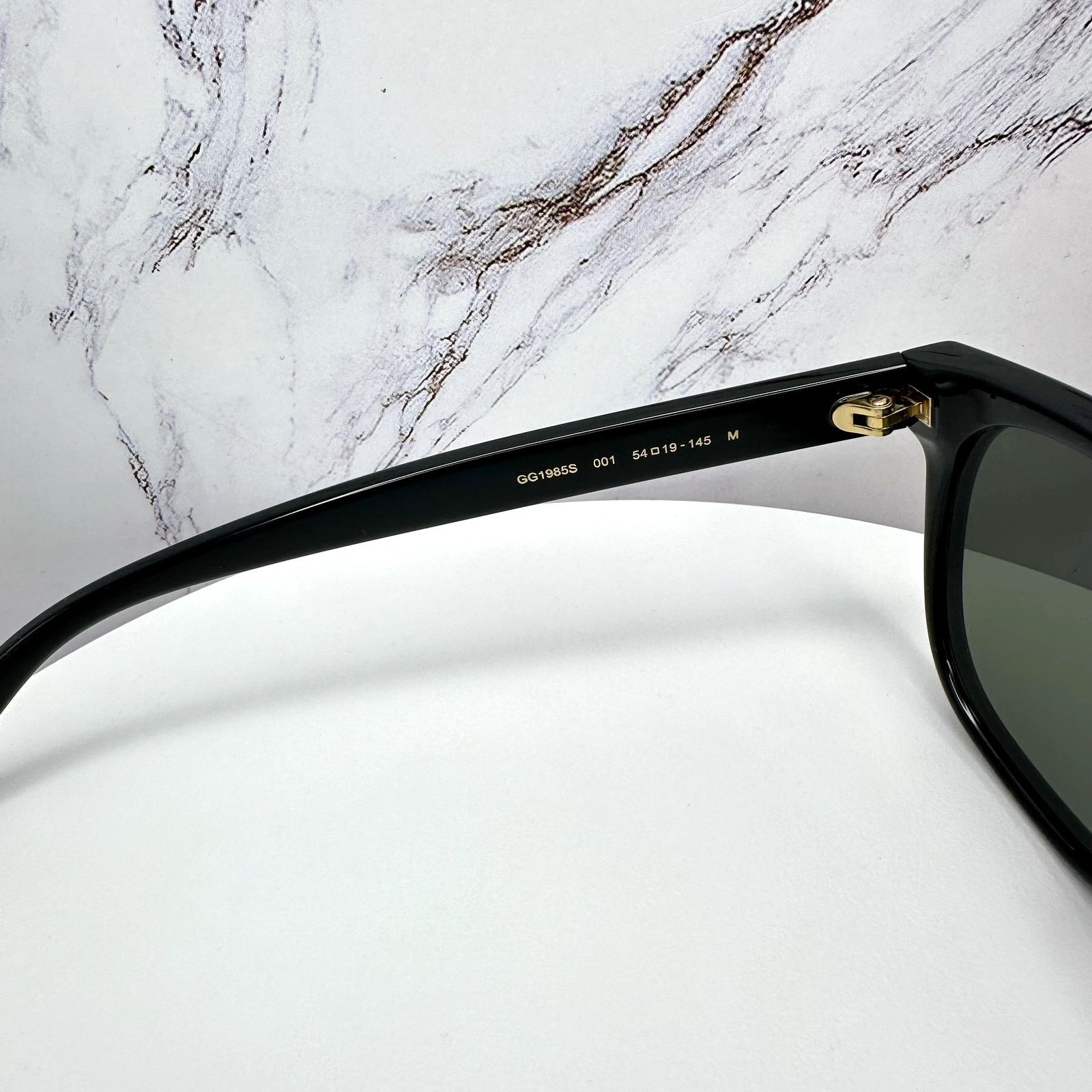 Gucci New GUCCI Sunglasses Black Square Gold Letter Logo Size ONE SIZE - 7 Thumbnail