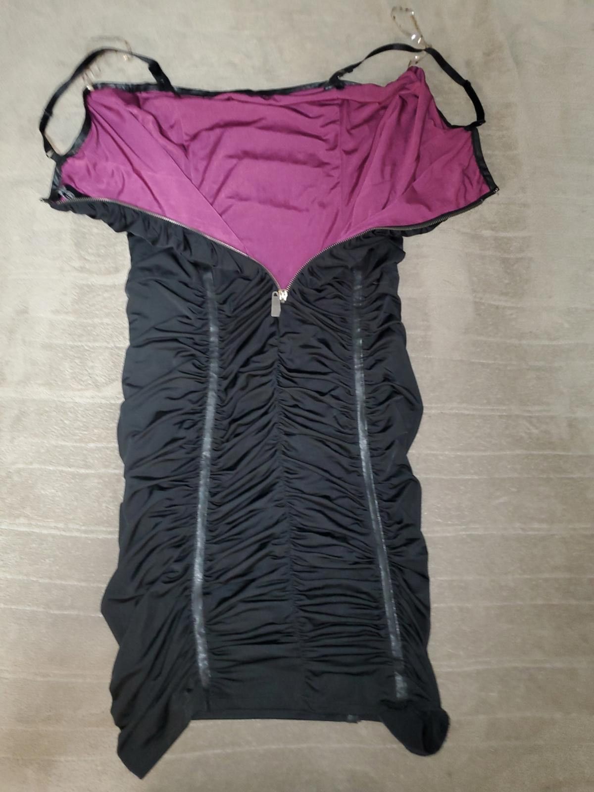 Unknown London Vintage Apple bottoms Black Ruched Bodycon Dress Size XL / US 12-14 / IT 48-50 - 4 Thumbnail