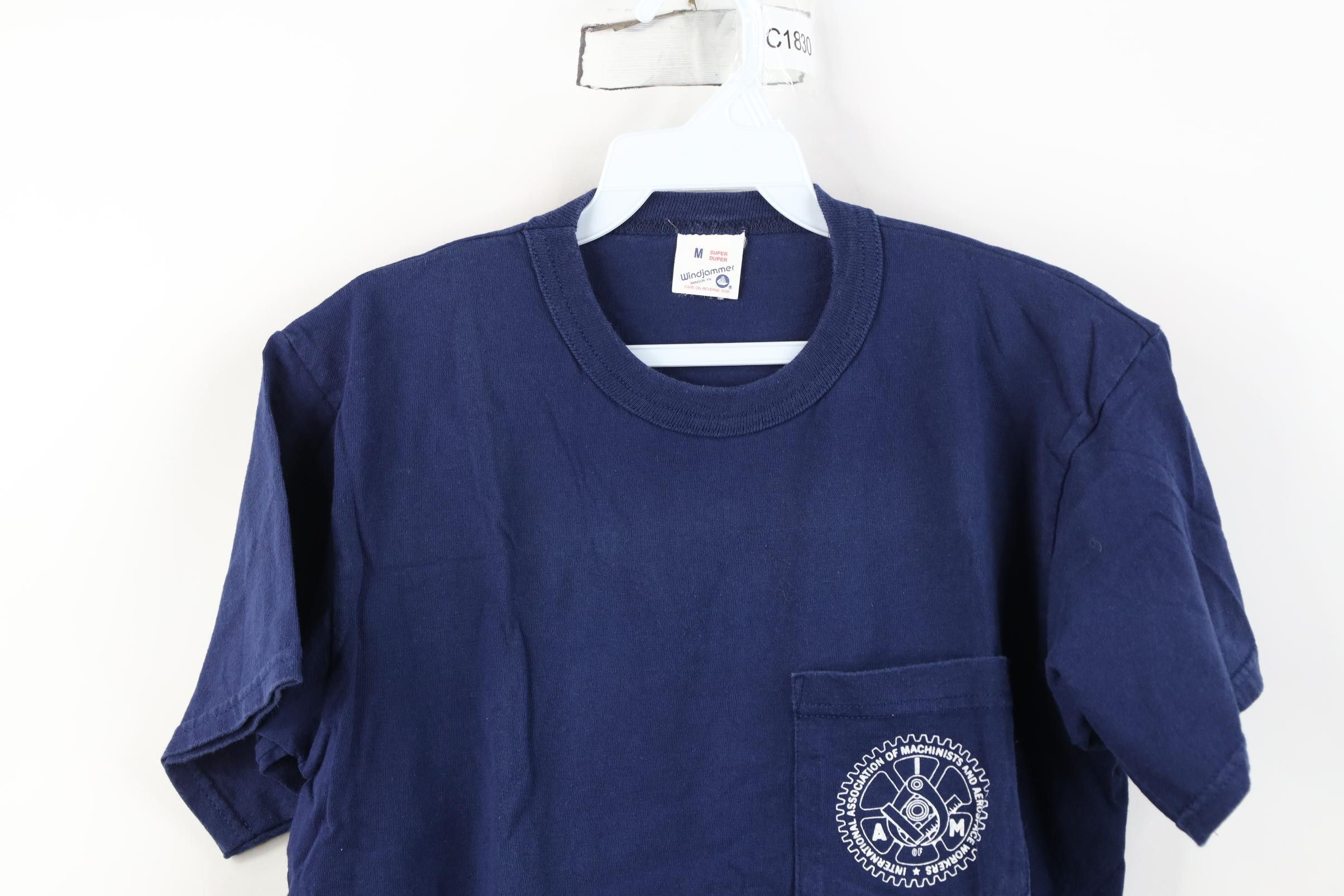 Vintage Vintage 90s IAM Machinist Aerospace Union Pocket T-Shirt Size US M / EU 48-50 / 2 - 2 Thumbnail
