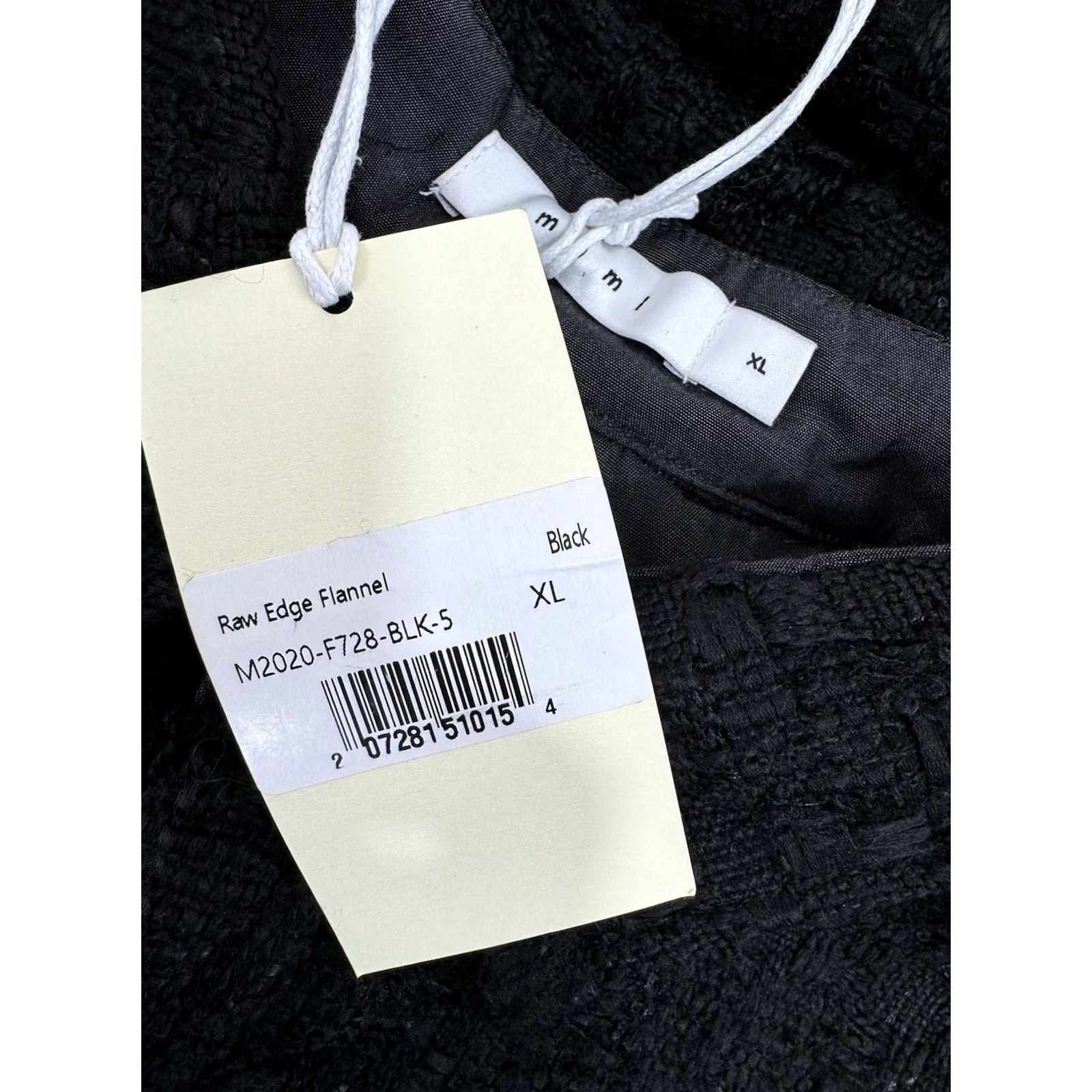 MNML MNML Shirt Jacket XL Oversized Black Flannel Patchwork Shacket with Raw Edge, NEW w TAG, Men’s XL, Polyester Patchwork, 90s-inspired MNML Shirt Jacket Size US XL / EU 56 / 4 - 4 Thumbnail