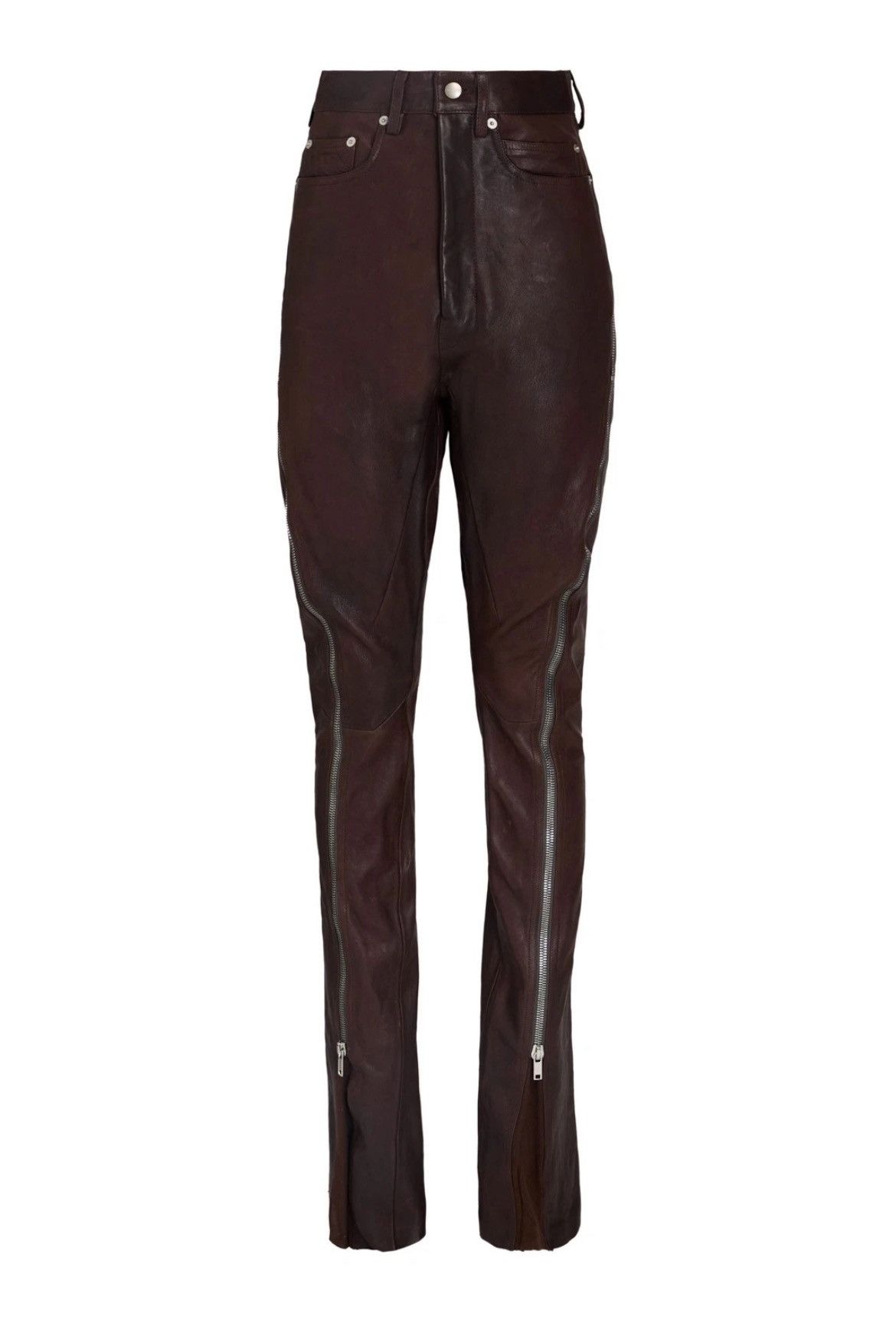 Rick Owens RICK OWENS Leather Flared Jeans W29 Size 29" - 3 Thumbnail