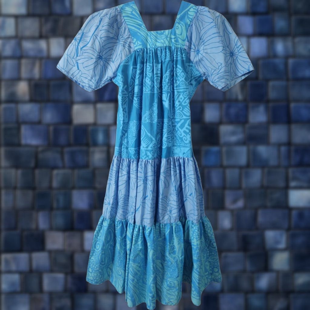 VINTAGE Tiki Togs Womens XS A-Line Hawaiian Dress Shirt