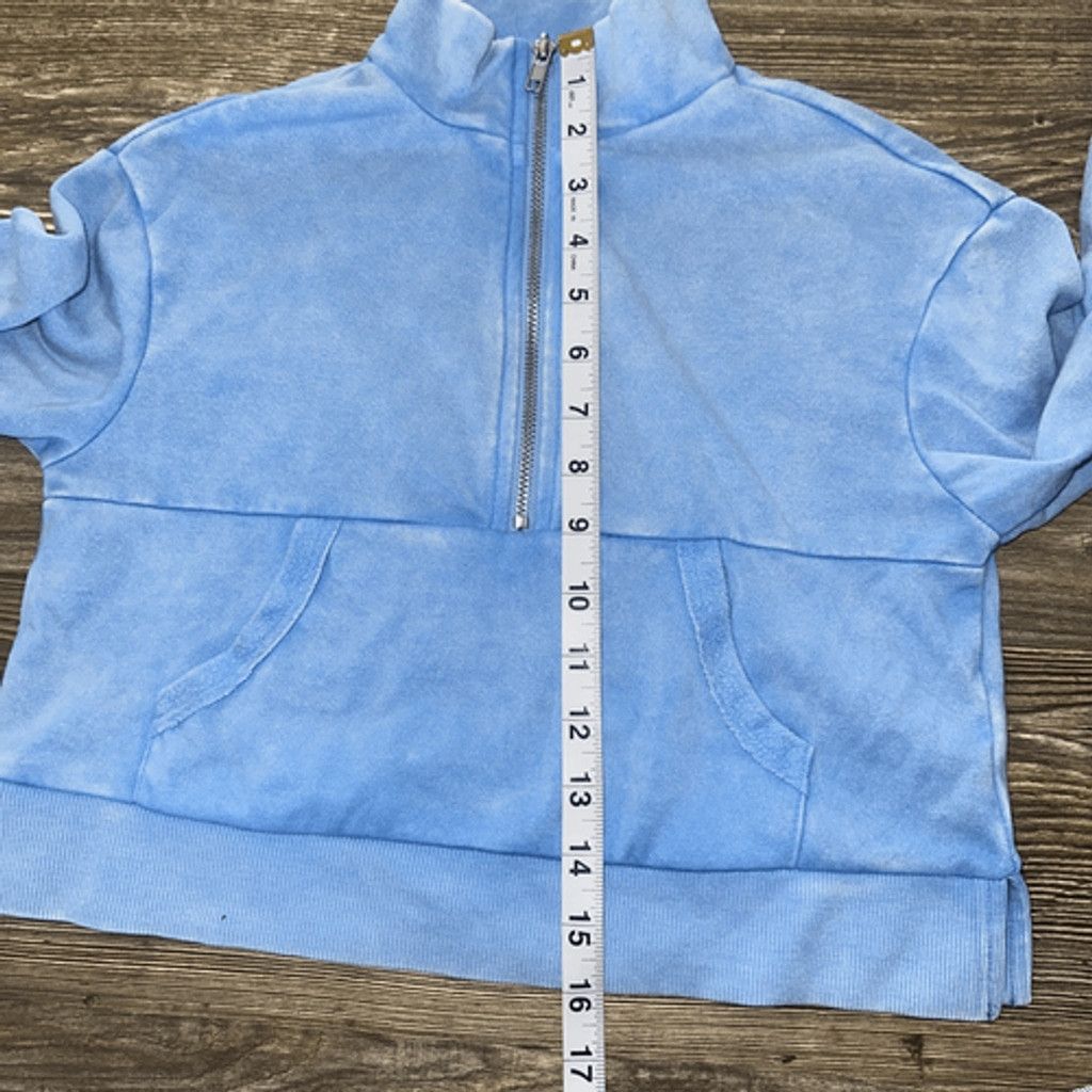 Target Basics Girls' Washed Fleece Quarter Zip Pullover Sweatshirt - art c Size S / US 4 / IT 40 - 7 Thumbnail