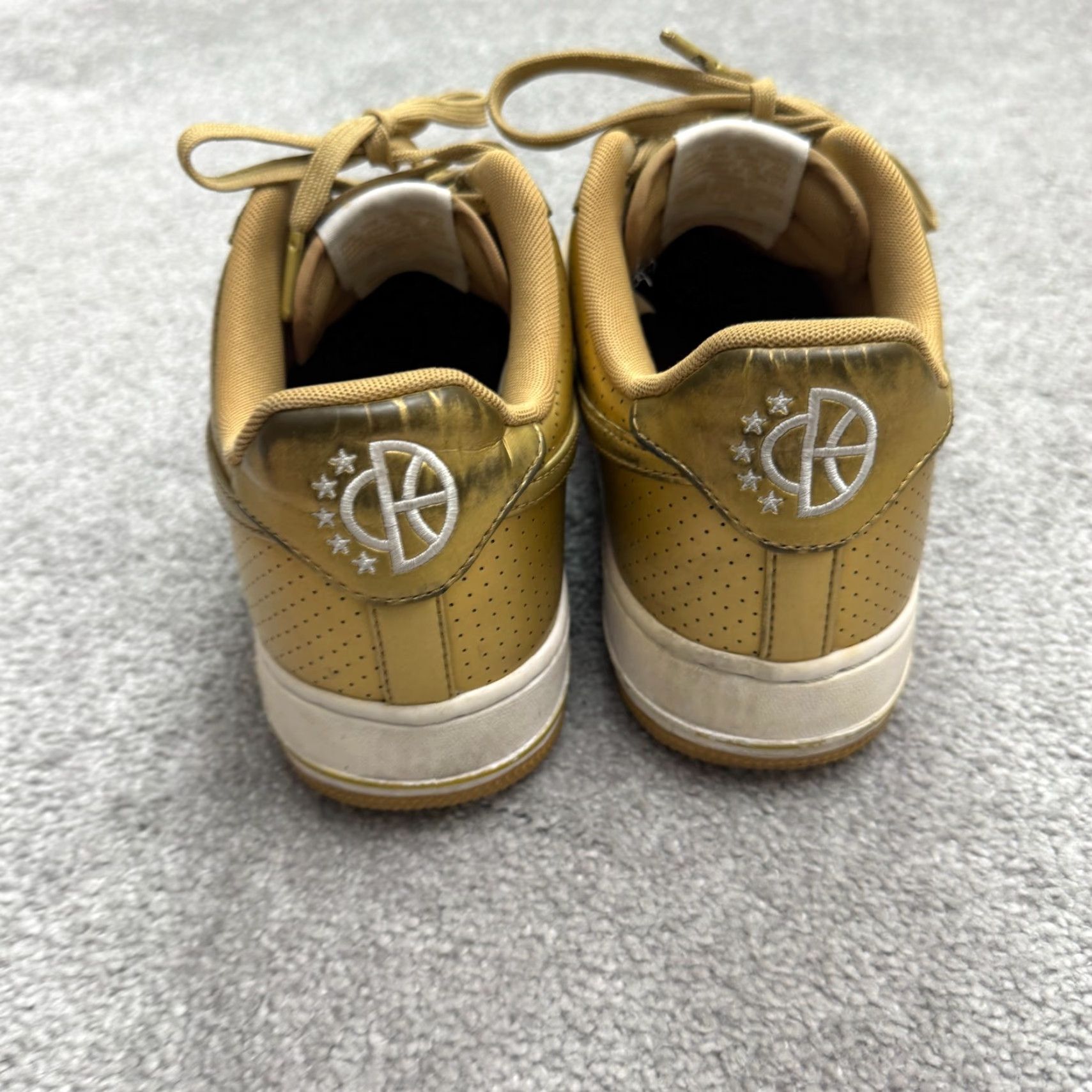 Nike Nike Air Force 1 Low Top Gold Perforated Leather Sneaker Shoes Womens US 9 UK 8 Size M / US 6-8 / IT 42-44 - 6 Thumbnail
