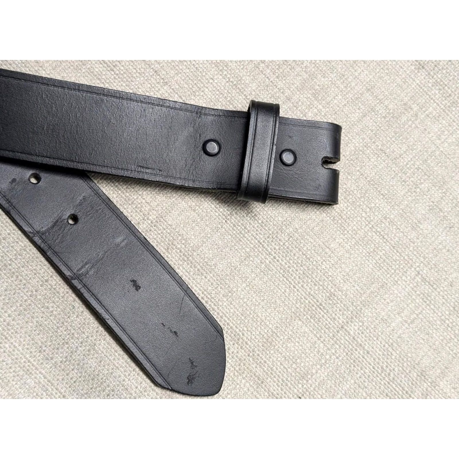 Harley Davidson VINTAGE Harley-Davidson belt 38 black Western Spellout Leather USA Made Mens Belt Size 38 - 3 Thumbnail