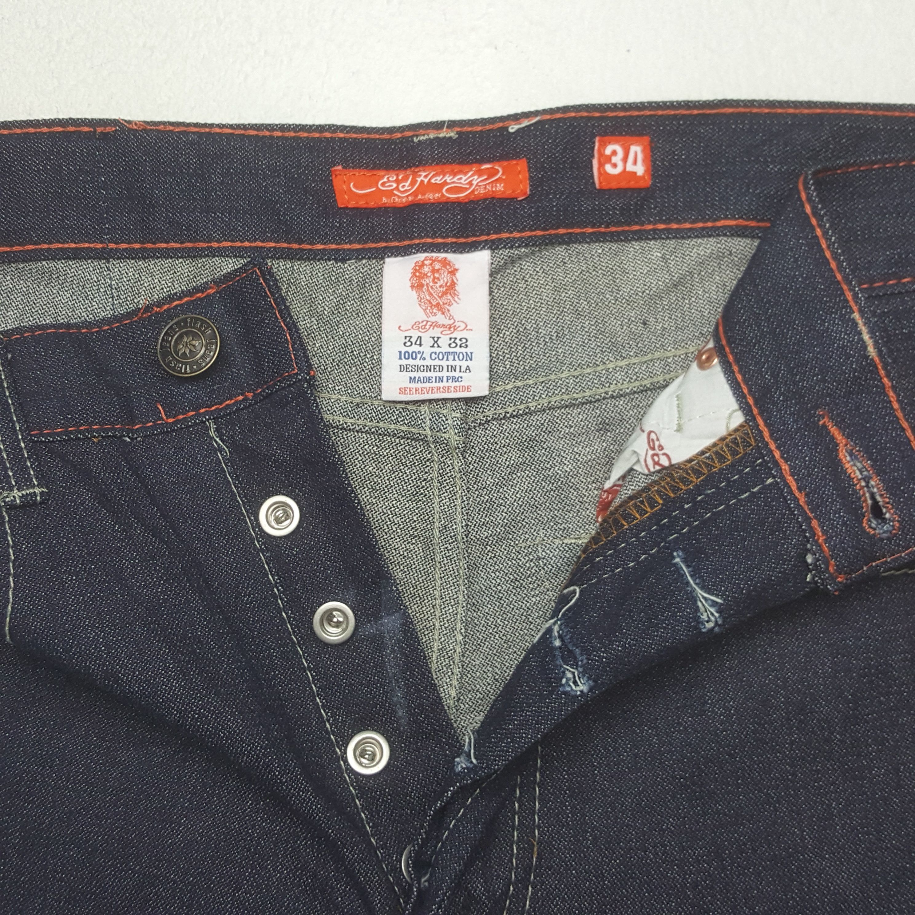 Christian Audigier × Ed Hardy × Vintage Vintage Ed Hardy by Christian Audiger Baggy Denim Jeans Size US 36 / EU 52 - 7 Thumbnail