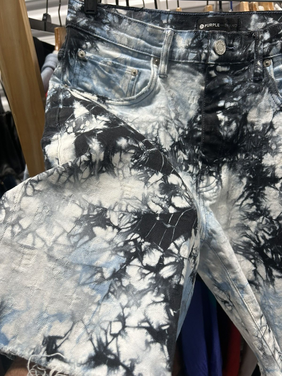 Purple × Purple Brand Purple monogram tie dye shorts 32 Size US 32 / EU 48 - 3 Thumbnail