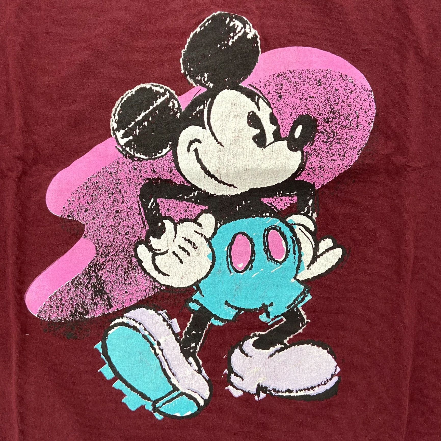 Disney Vintage Disney T-Shirt Men XL Mickey Mouse Walt Disney World 90s Cotton Maroon Size US XL / EU 56 / 4 - 4 Thumbnail
