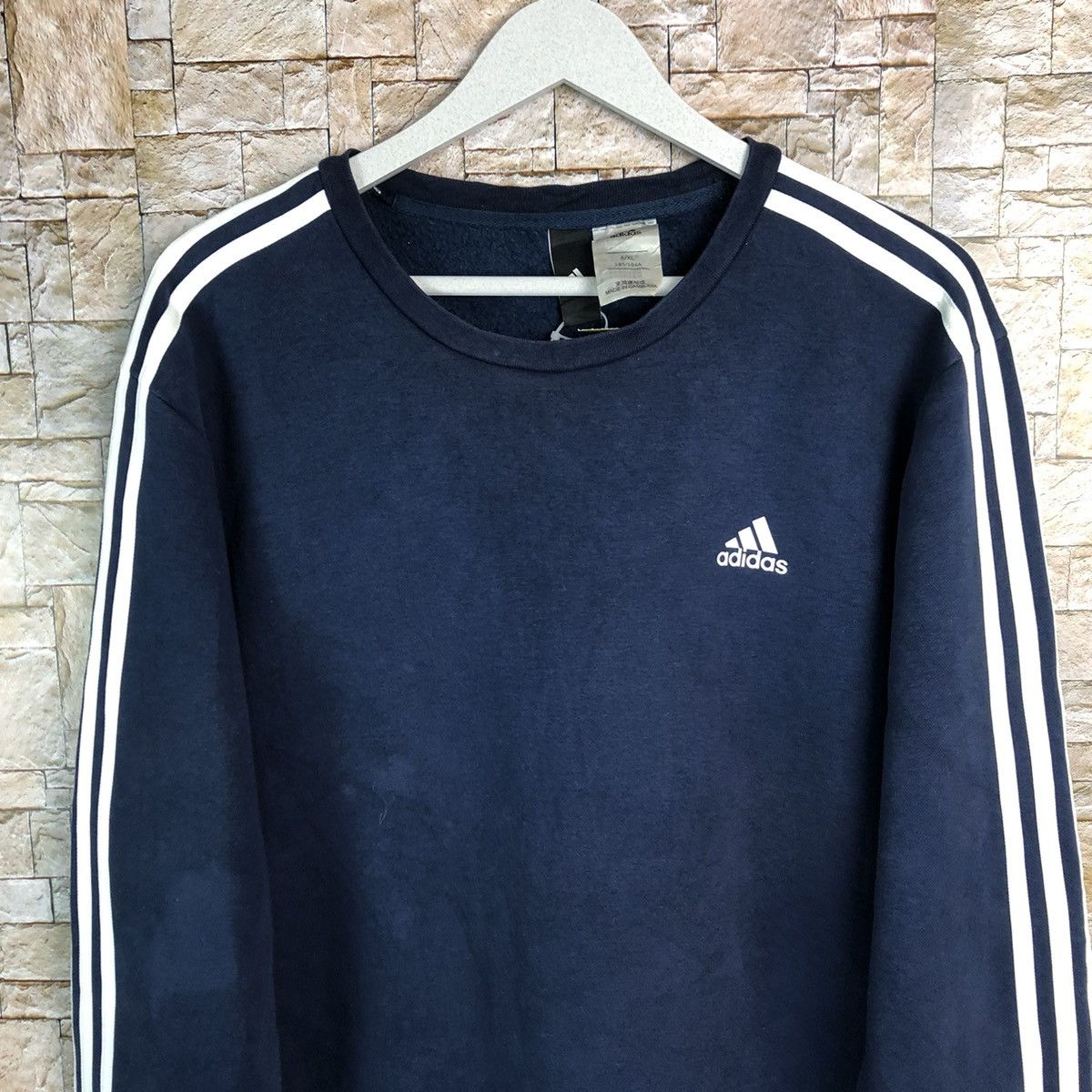 Adidas Adidas 3 stripe Dark Blue Sweatshirt #A250 Size US L / EU 52-54 / 3 - 5 Thumbnail