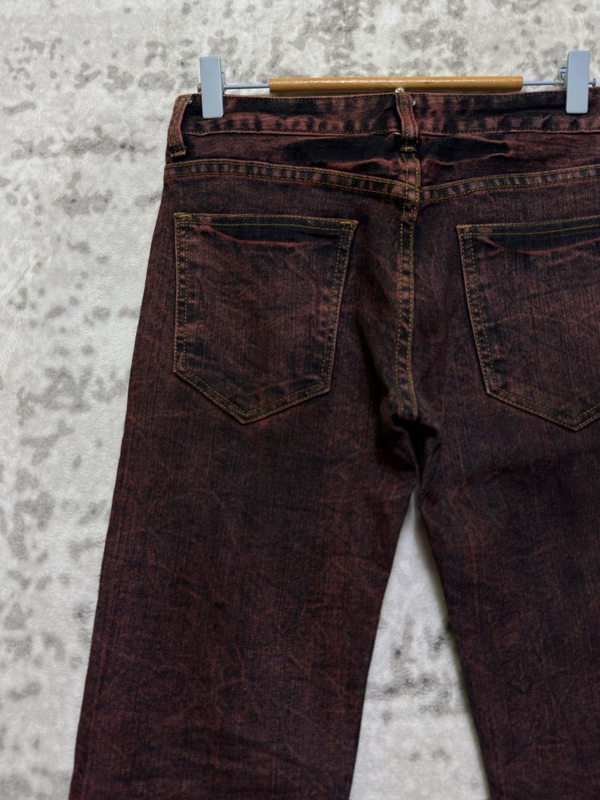 Japanese Brand Archive K.U.I Red Wash Skinny Denim Jeans Early 2000s Size US 29 - 9 Thumbnail