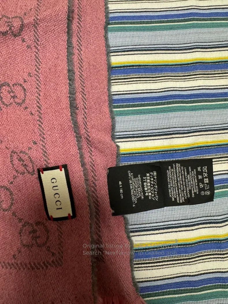 Gucci Gucci Gray and pink color-matched full logo double-sided w Size ONE SIZE - 2 Thumbnail