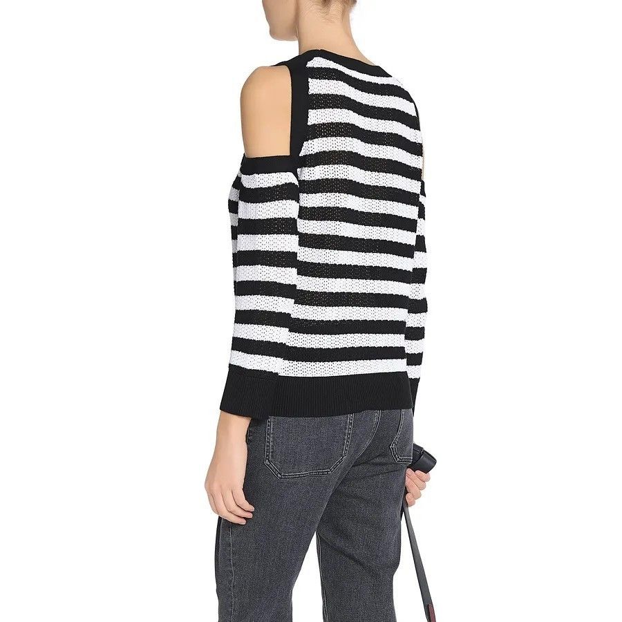 Rag & Bone Tracey Cold-Shoulder Striped Sweater NWOT $231 Size M / US 6-8 / IT 42-44 - 2 Thumbnail