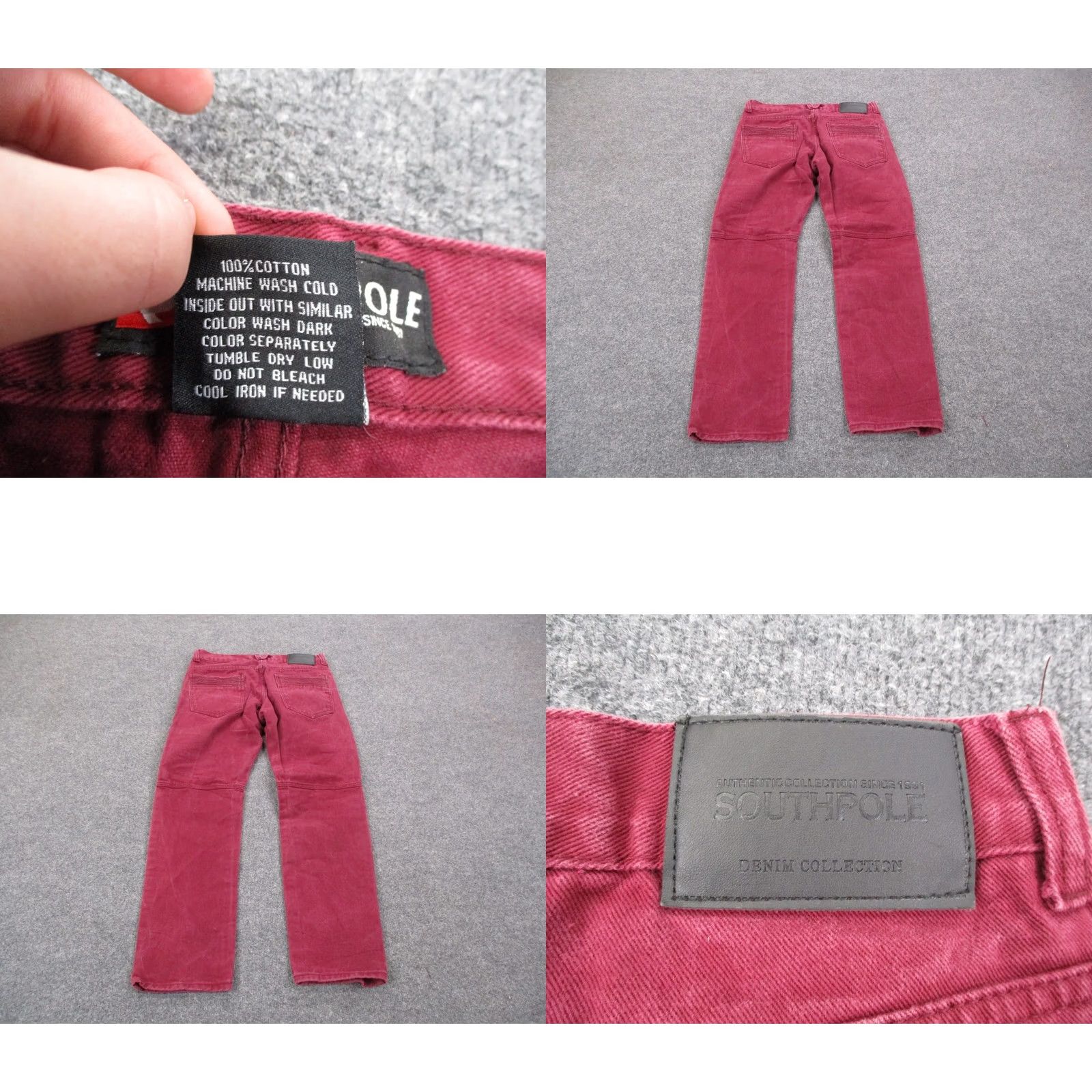 Southpole Southpole Jeans Mens 32 X 32 Red Denim Straight Grunge Faded Skater Distressed Size US 32 / EU 48 - 8 Thumbnail