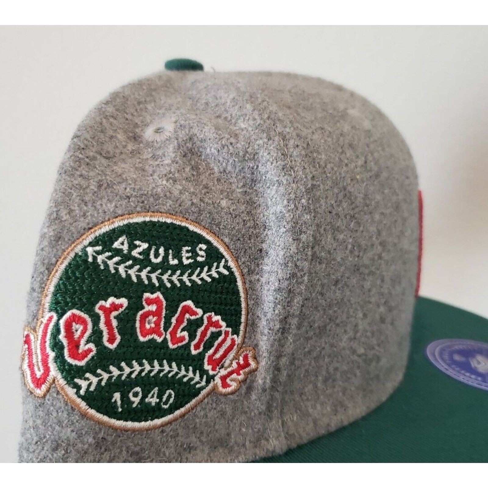 Ebbets Field Flannels Veracruz Azules Hat Wool Fitted Size 7 1/8 Gray Ebbets Field Size ONE SIZE - 2 Thumbnail
