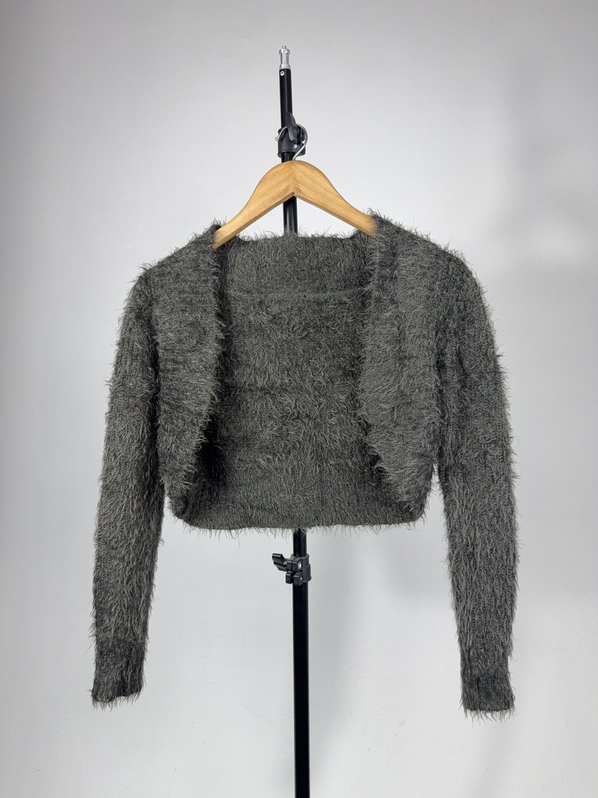 If Six Was Nine Fuzzy Japanese 00s Cropped Mohair Like Knit Bolero Cardigan Size S / US 4 / IT 40 - 1 Thumbnail